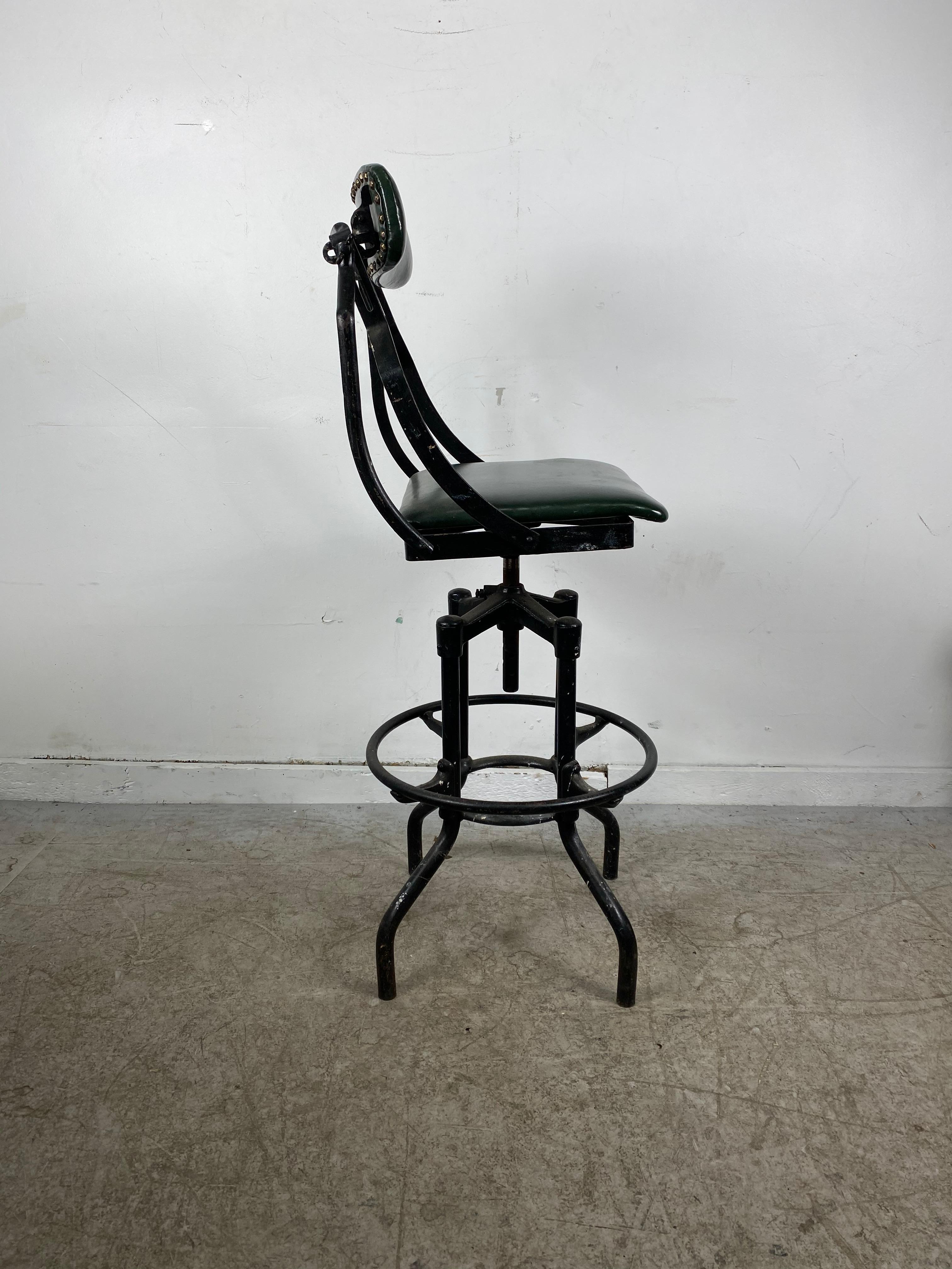American Rare Fritz Cross Modernist Industrial Drafting / Artist Stool, 1930s