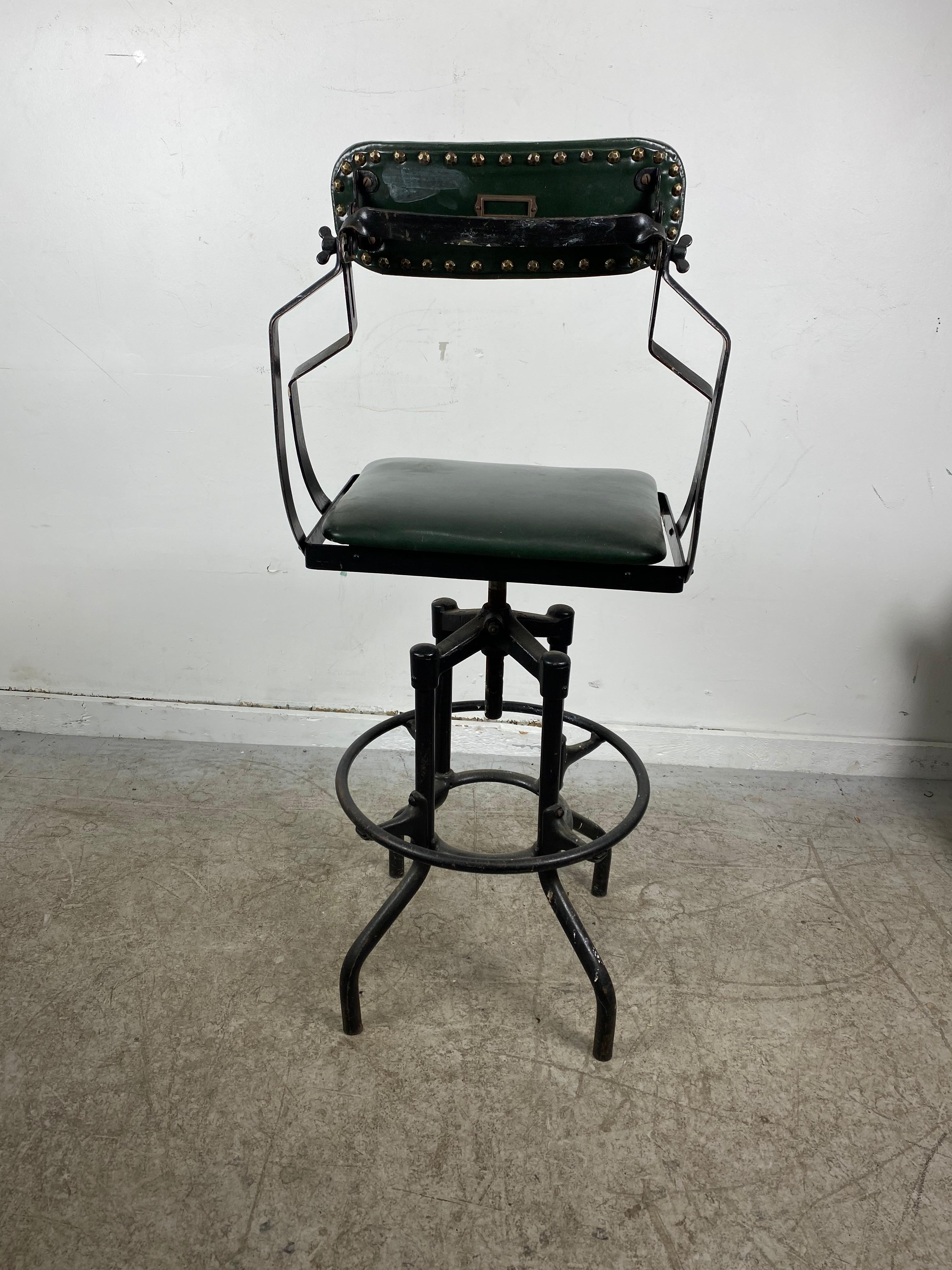 Cast Rare Fritz Cross Modernist Industrial Drafting / Artist Stool, 1930s