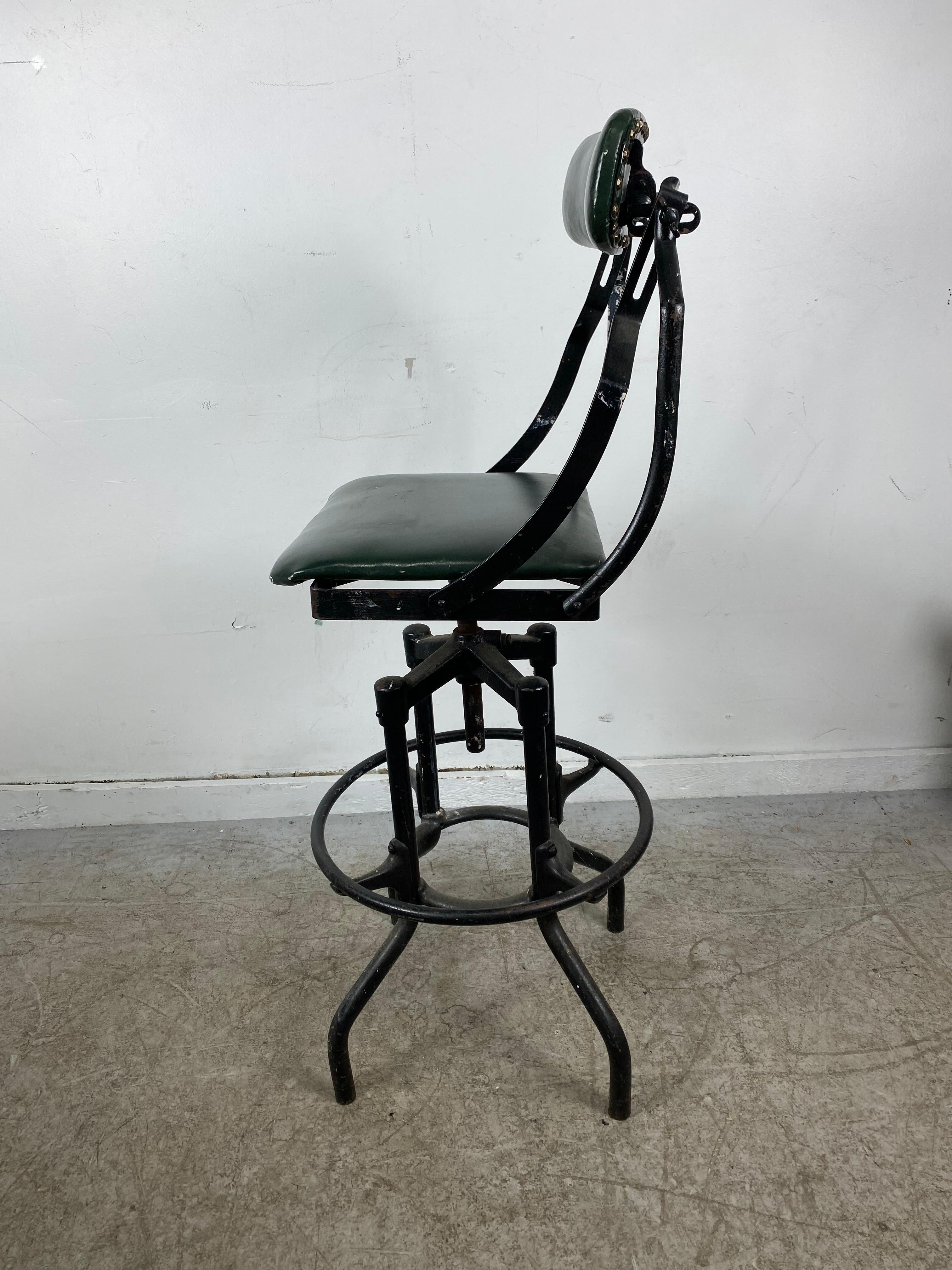 Early 20th Century Rare Fritz Cross Modernist Industrial Drafting / Artist Stool, 1930s