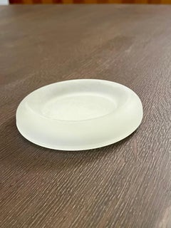 Rare Plat bas en verre dépoli Catch it All par Enzo Mari pour Danese Milano NIB