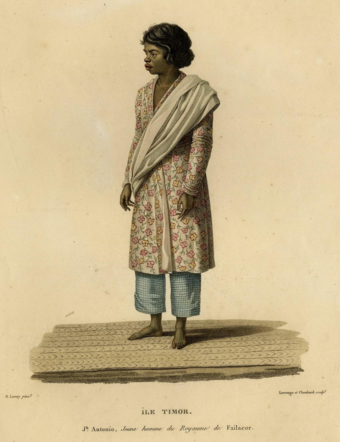 Early 19th Century Rare Full-Length Portrait of a Native from the Indonesian Island Timor, 1825 For Sale