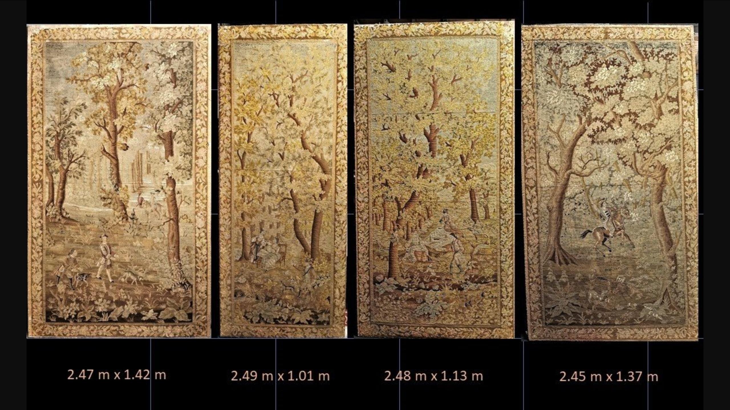 Rare Full Set of a Castle Wall Tapestries, France, 19th Century In Good Condition In Paris, FR