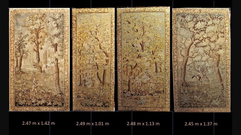 Rare Full Set of a Castle Wall Tapestries, France, 19th Century at 1stDibs