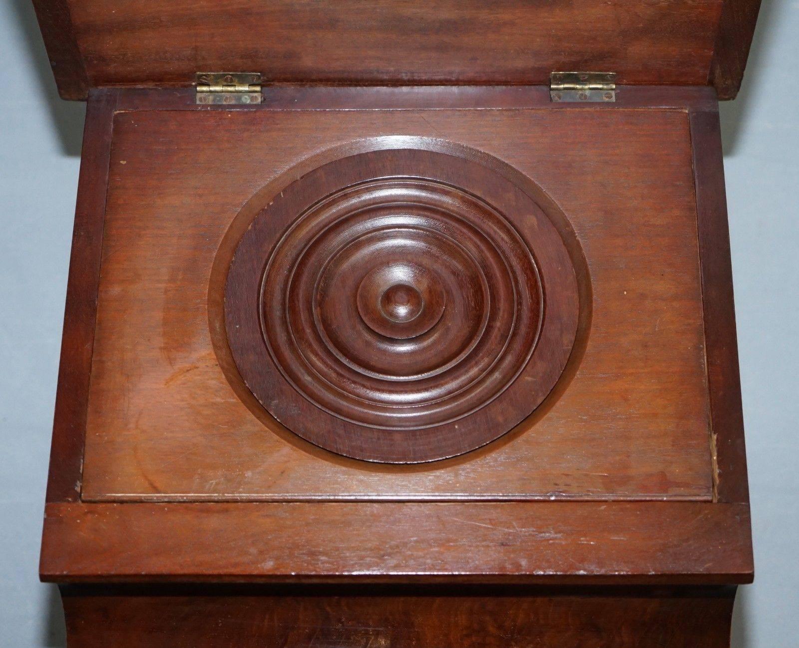 Rare Fully Complete Victorian American Bed Step Stool with Built in Chamber Pot 1