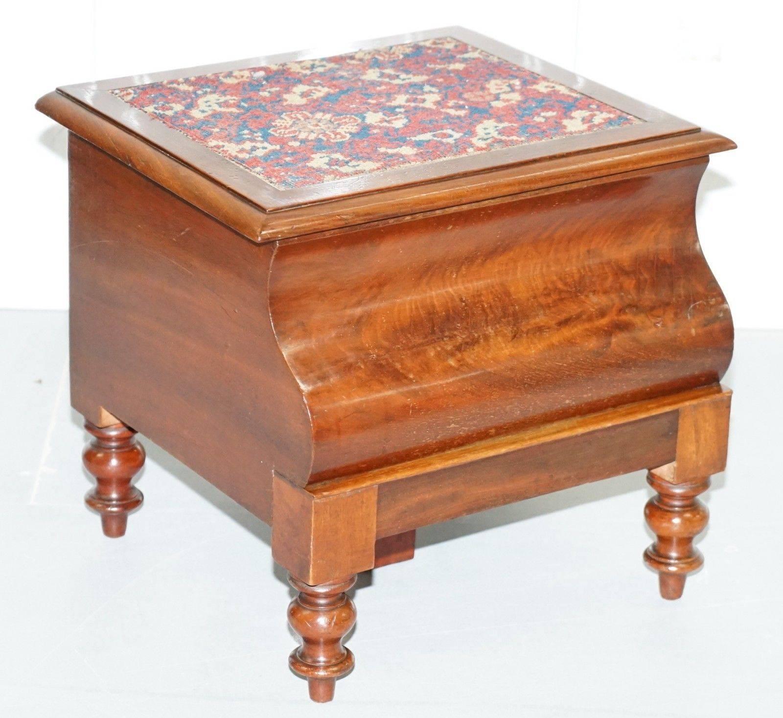 Rare Fully Complete Victorian American Bed Step Stool with Built in Chamber Pot 2