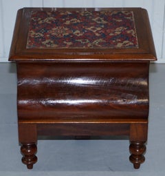 Rare Fully Complete Victorian American Bed Step Stool with Built in Chamber Pot