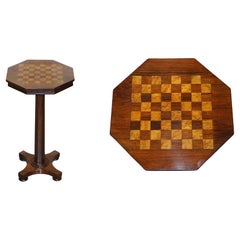 Rare Fully Restored Victorian Burr Walnut & Rosewood Inlaid Chess Games Table