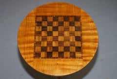 Rare Fully Restored Victorian Walnut & Hardwood Inlaid Chess Games Tripod Table