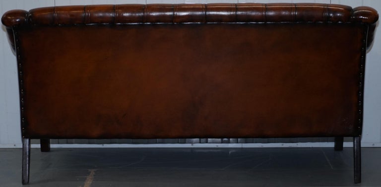 Rare Fully Restored Vintage Cigar Brown Leather Chesterfield Club 3 ...