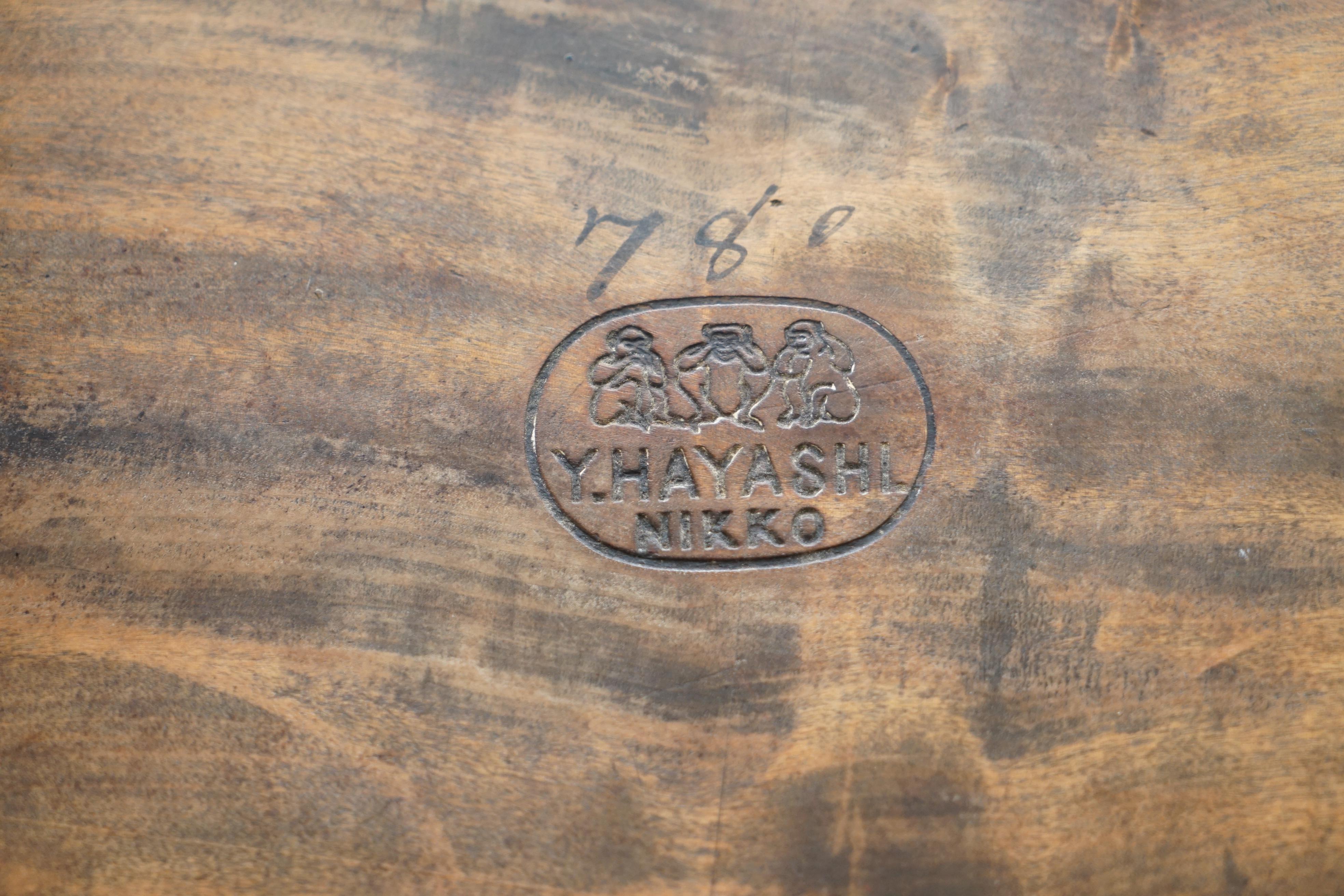 Rare Fully Stamped Y Hayashi 1905 Liberty's London Japanese Carved Side Table 5