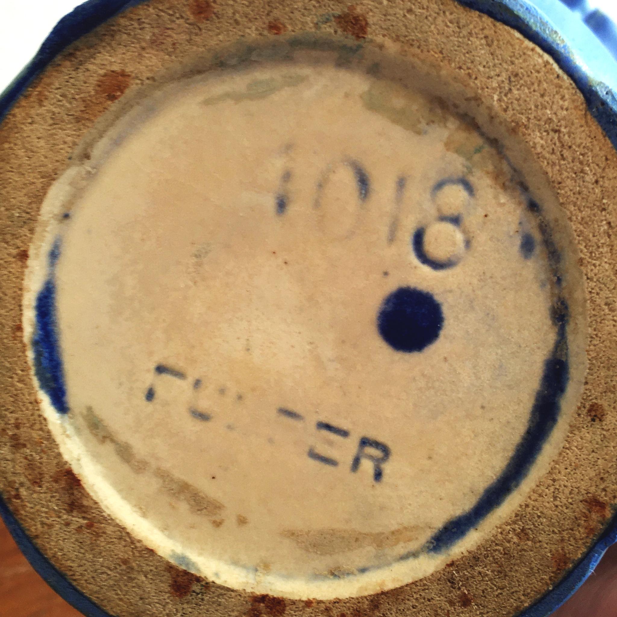 American Fulper Arts & Crafts Handled Blue Vase Urn, No. 4018