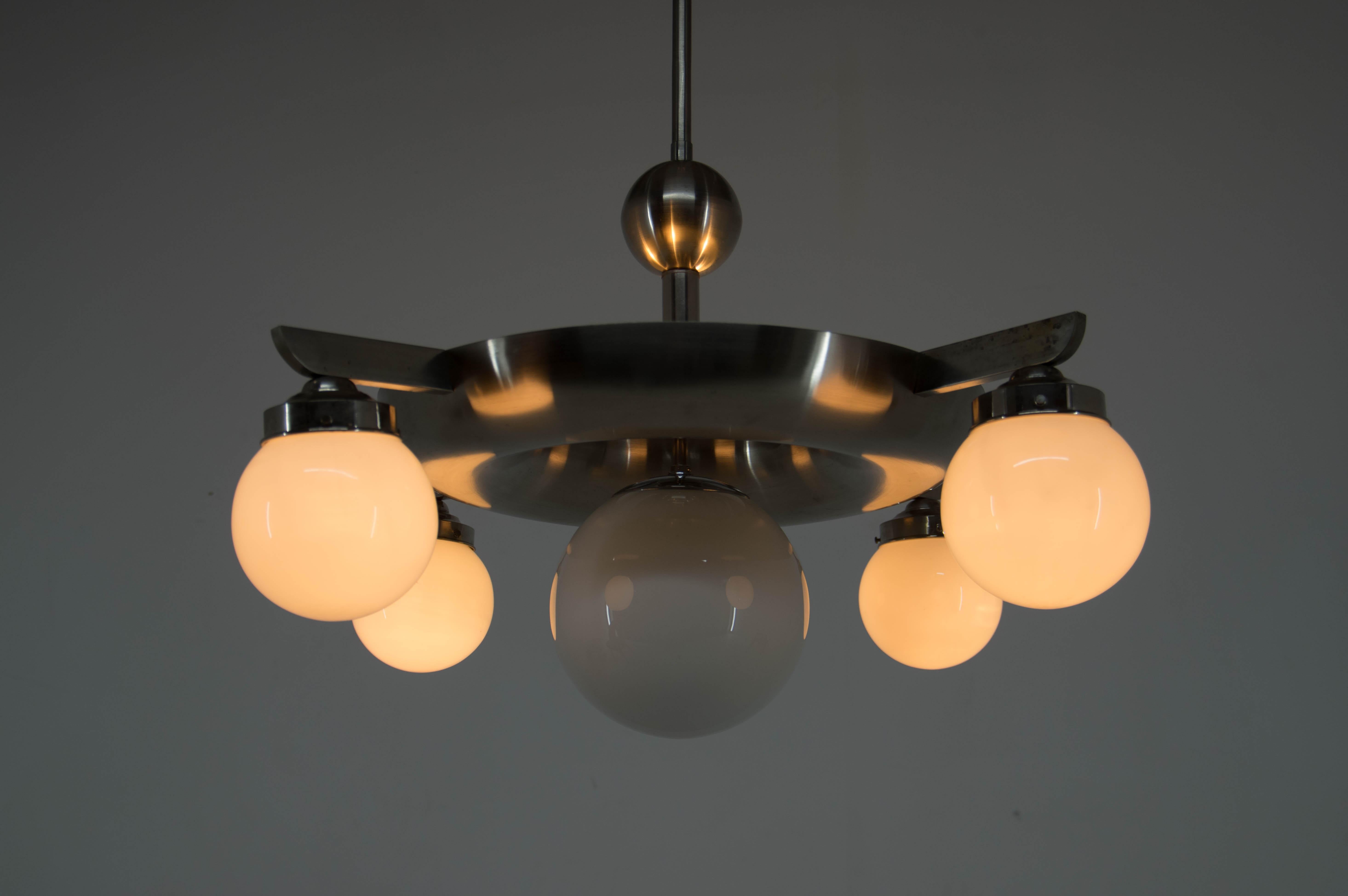 Rare Functionalism or Bauhaus Chandelier by IAS, 1920s For Sale 8