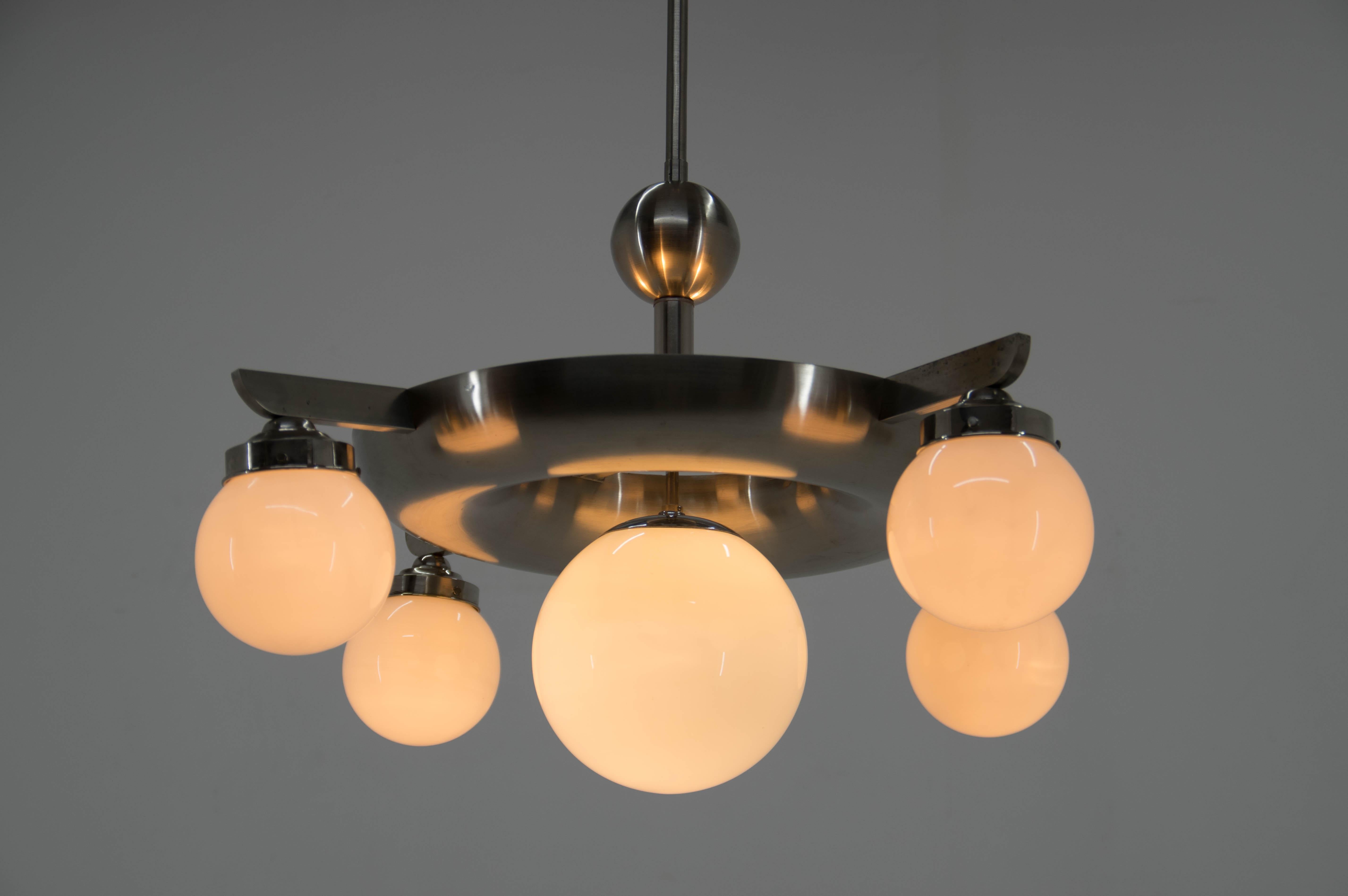 Rare Functionalism or Bauhaus Chandelier by IAS, 1920s In Good Condition For Sale In Praha, CZ