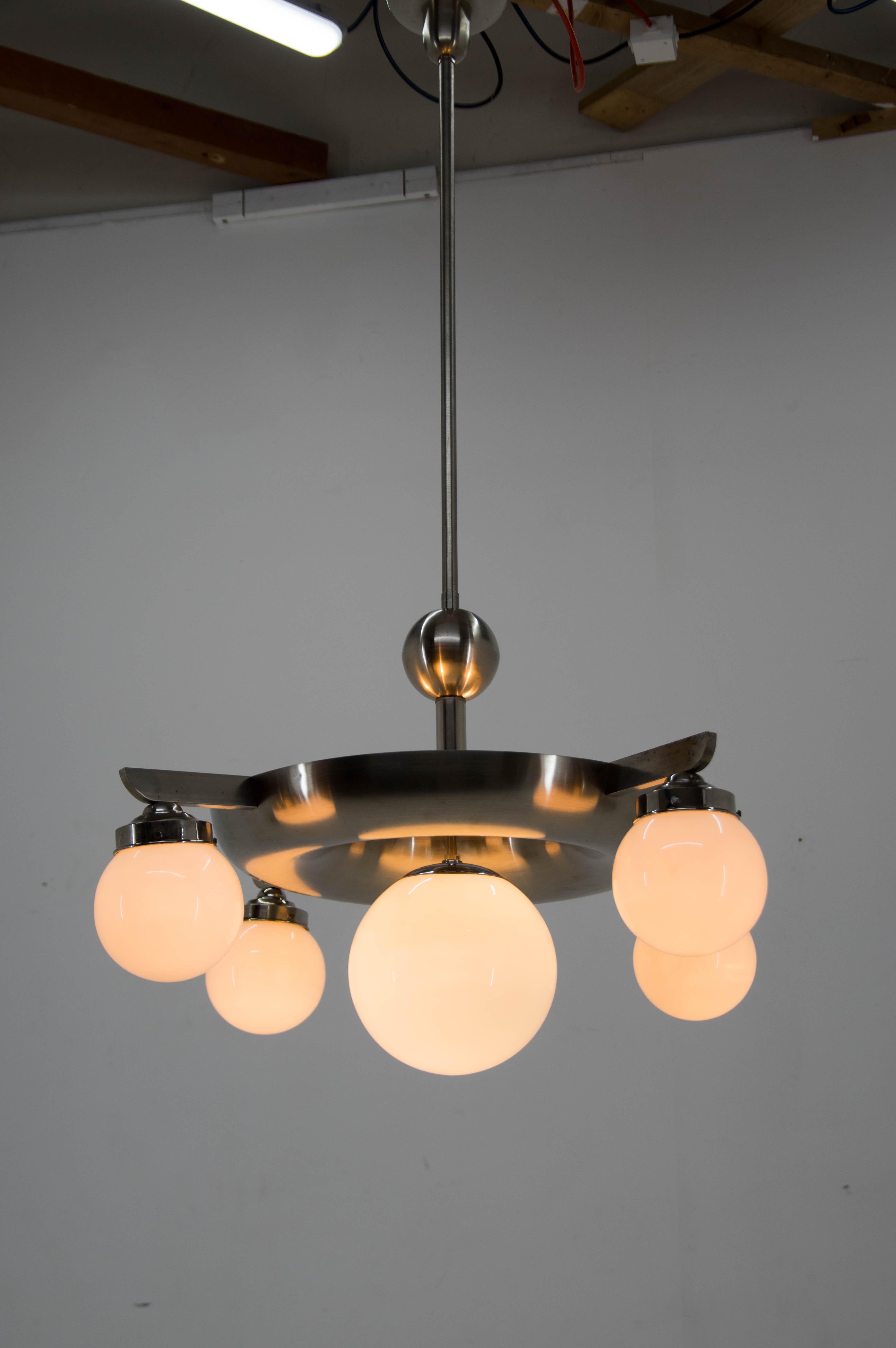 Early 20th Century Rare Functionalism or Bauhaus Chandelier by IAS, 1920s For Sale