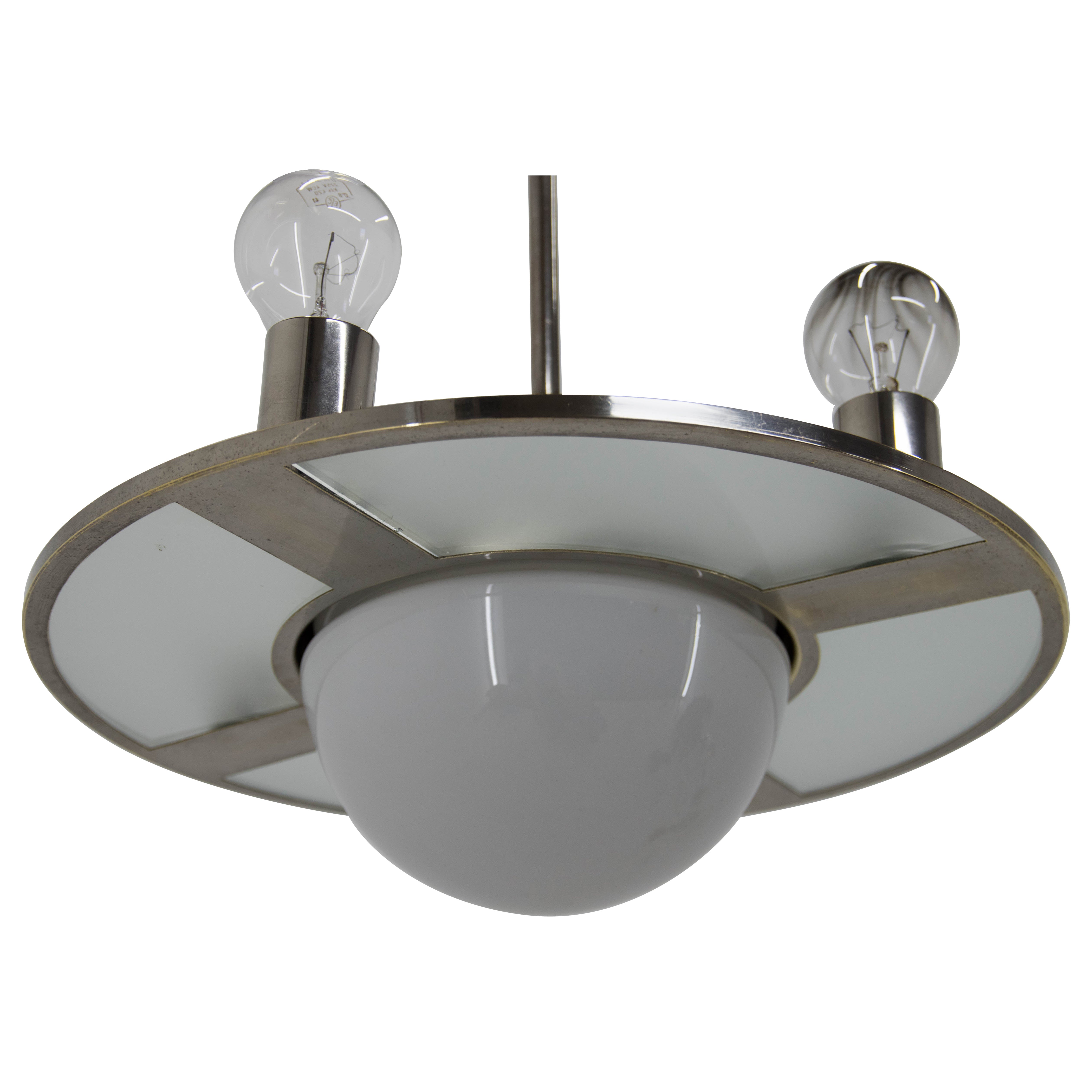 Raro lampadario funzionalista / Bauhaus, anni '20, restaurato