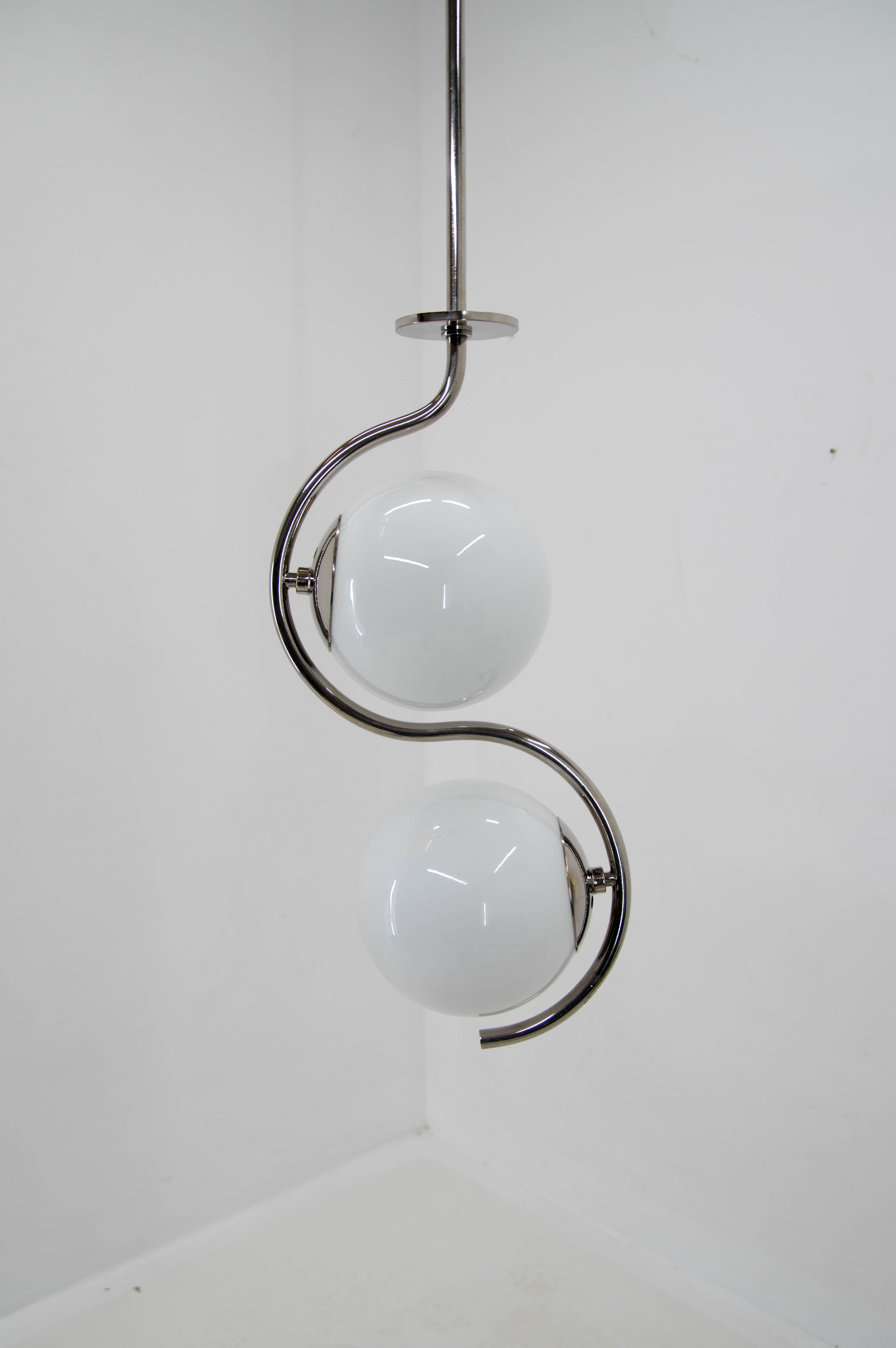 Bauhaus Rare Functionalist Chandelier, 1930s For Sale