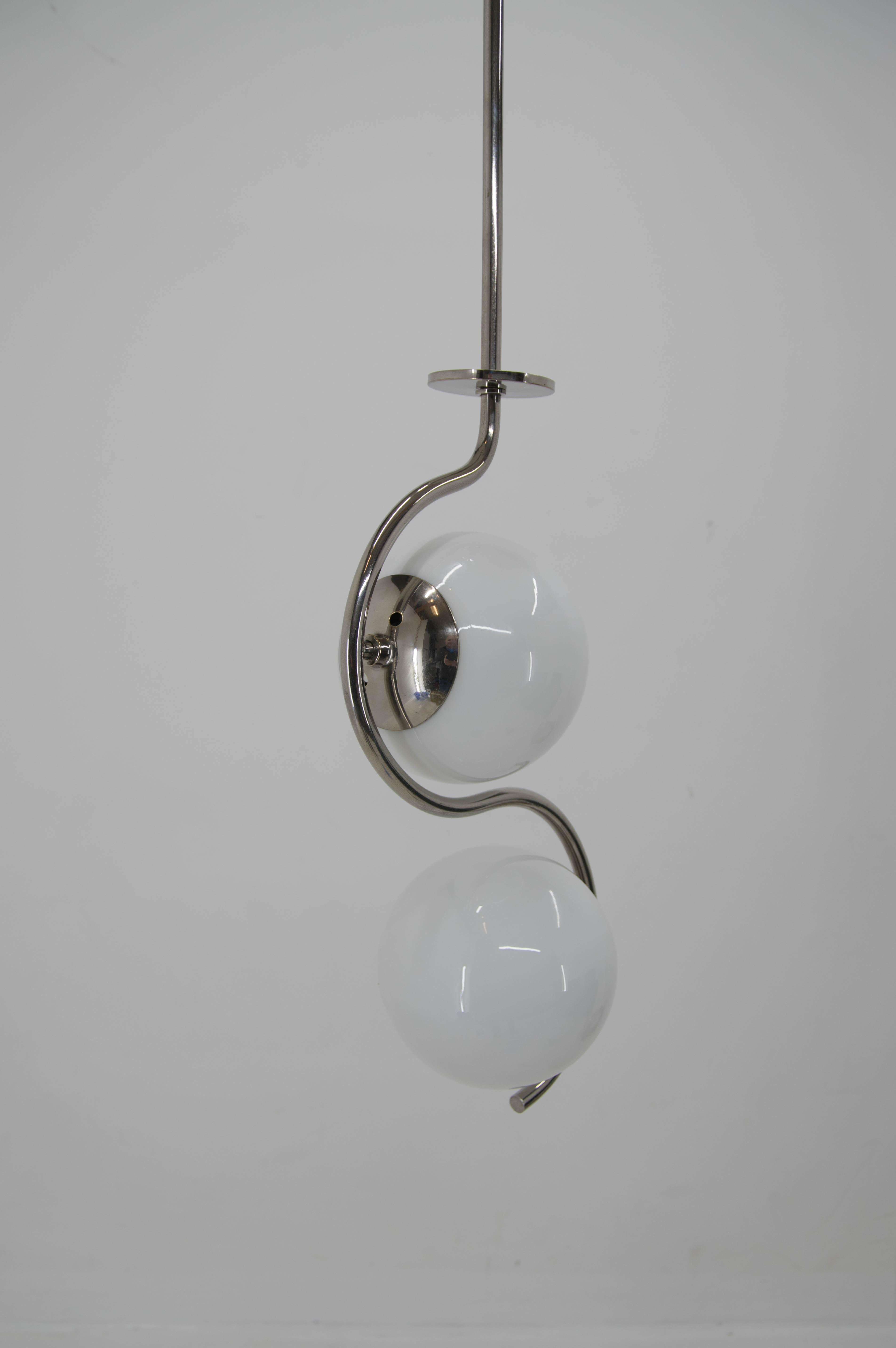 Czech Rare Functionalist Chandelier, 1930s For Sale