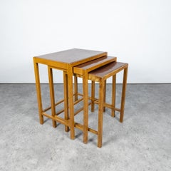 Rare Functionalist Nesting Tables H-50 by Jindřich Halabala for UP Závody