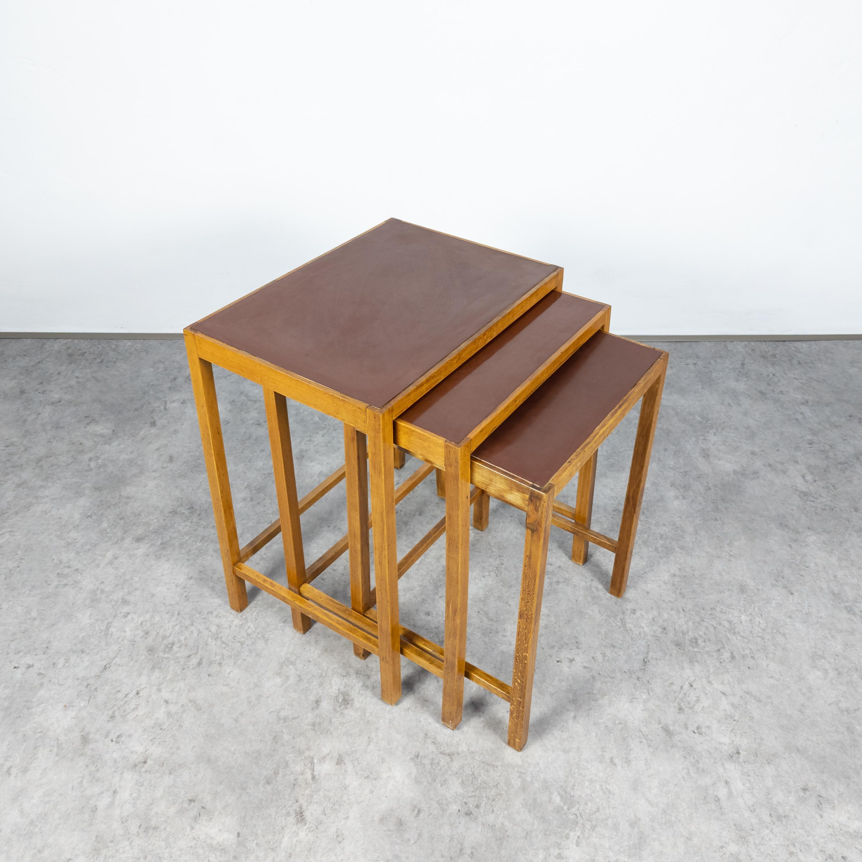 Bauhaus Rare Functionalist Nesting Tables H-50 by Jindřich Halabala for UP Závody For Sale