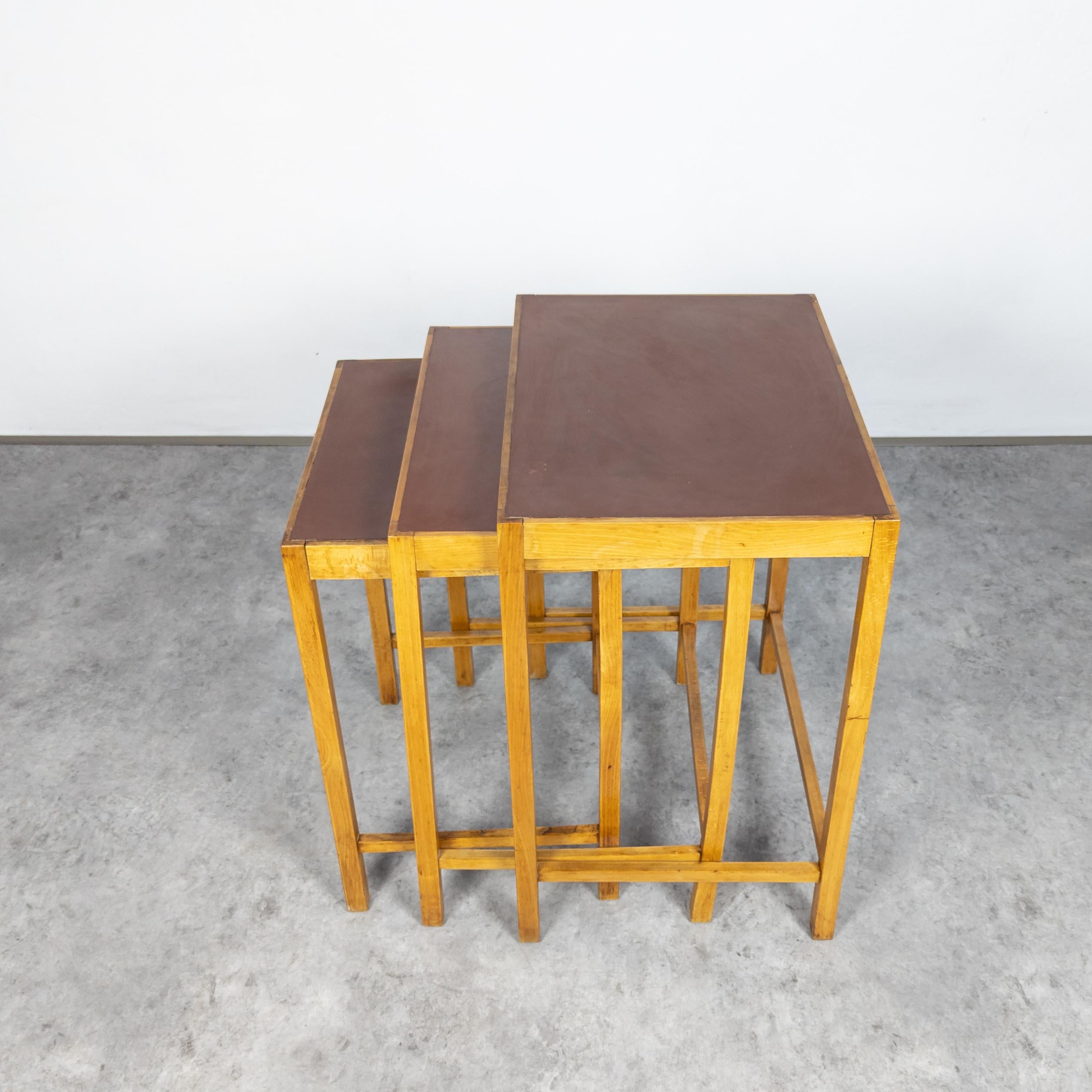 Czech Rare Functionalist Nesting Tables H-50 by Jindřich Halabala for UP Závody For Sale