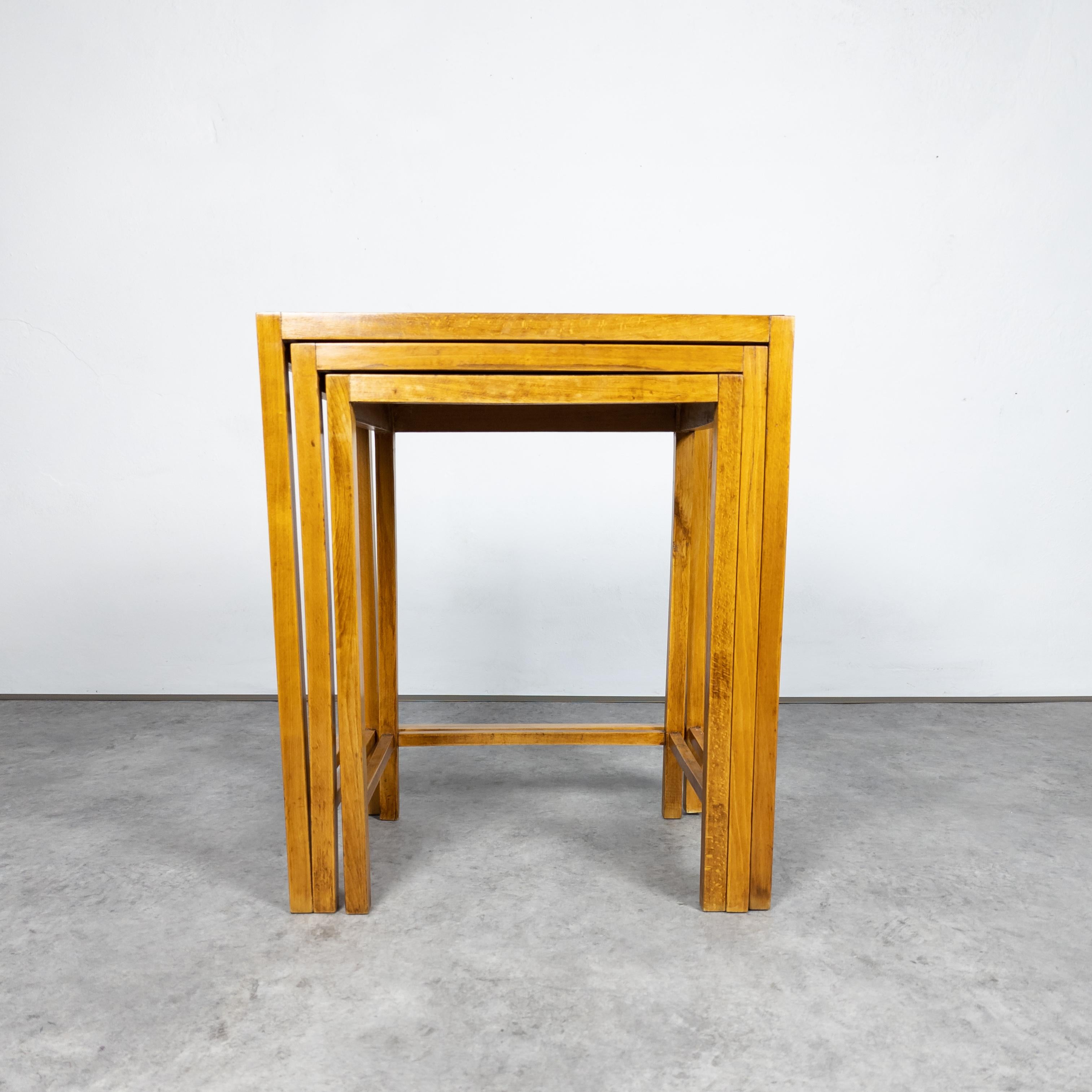 Mid-20th Century Rare Functionalist Nesting Tables H-50 by Jindřich Halabala for UP Závody For Sale