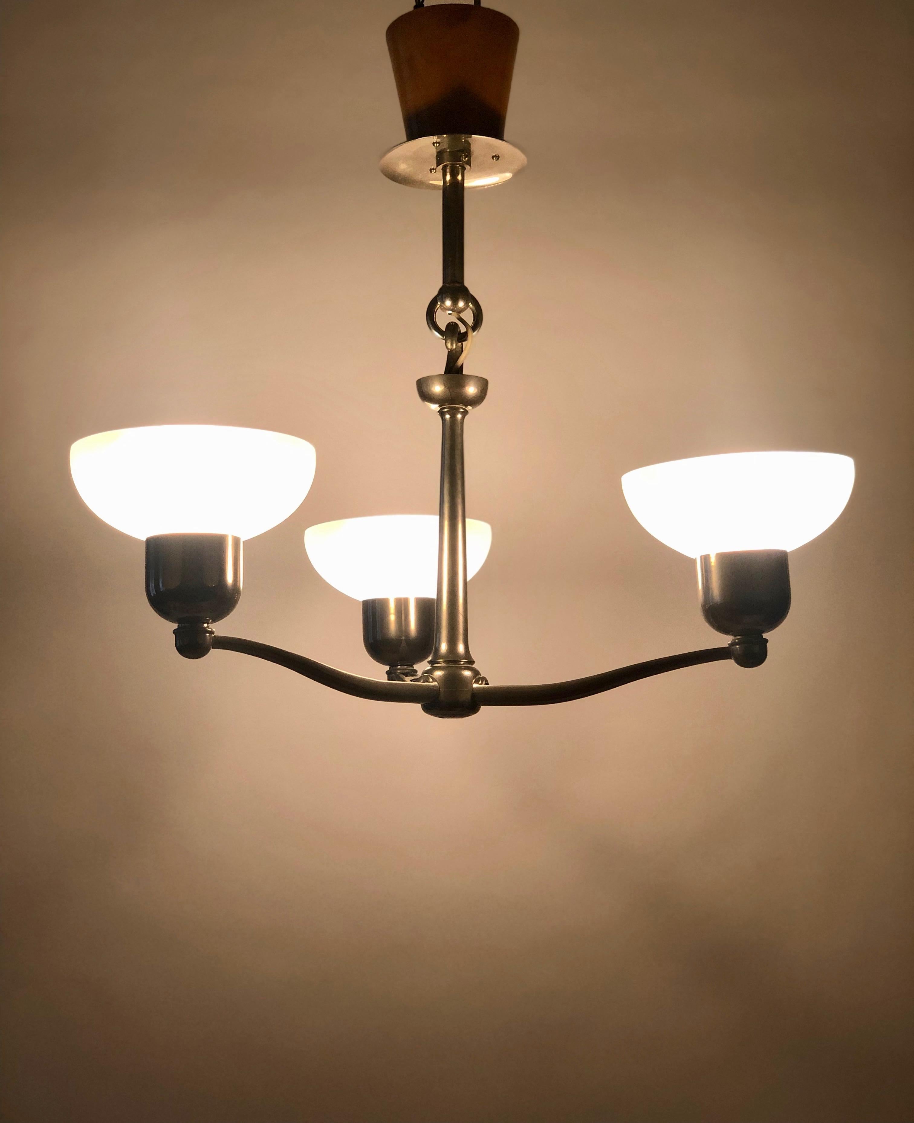 Rare lampe à suspension fonctionnelle des années 1930, Autriche en vente 2