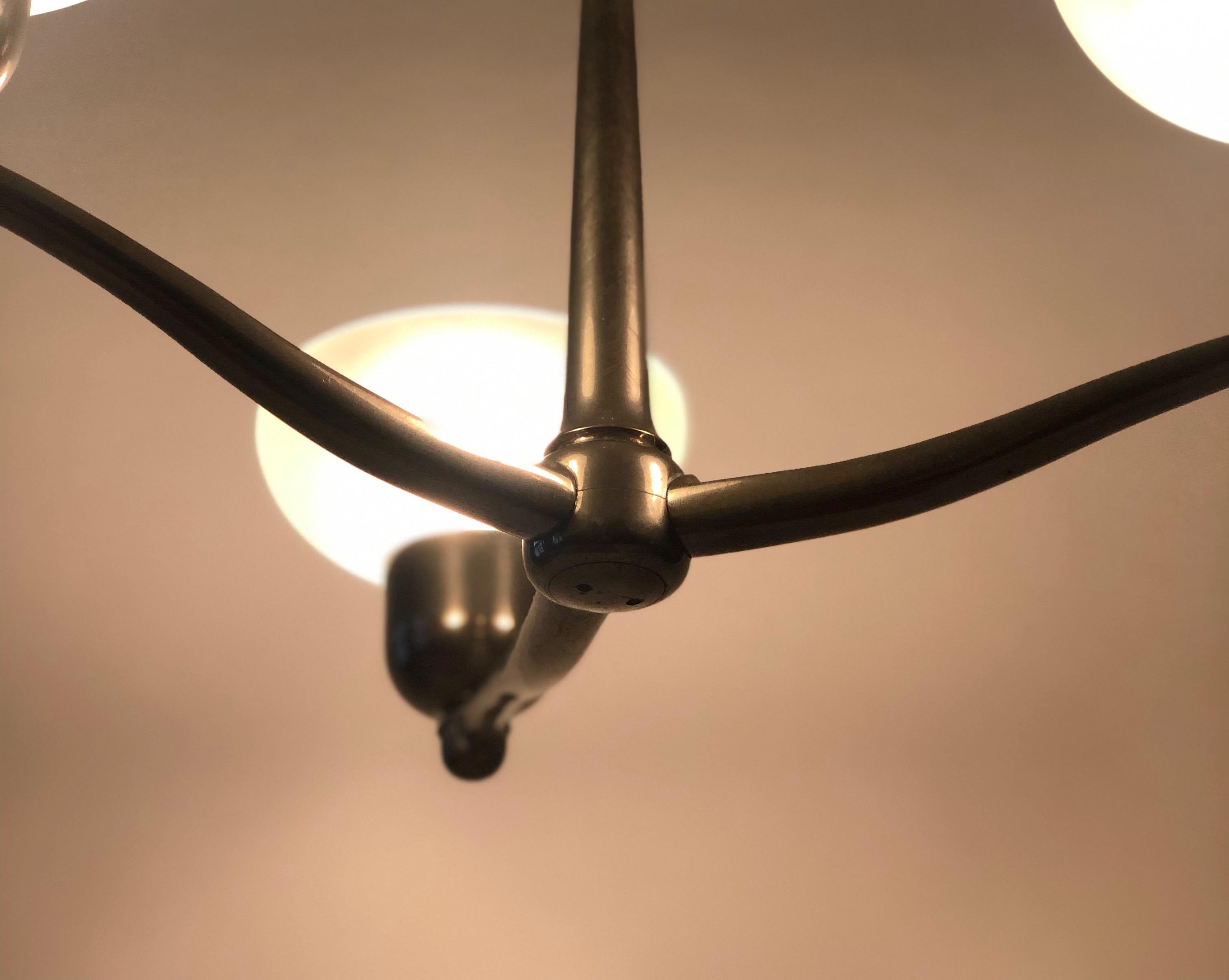 Rare lampe à suspension fonctionnelle des années 1930, Autriche en vente 4