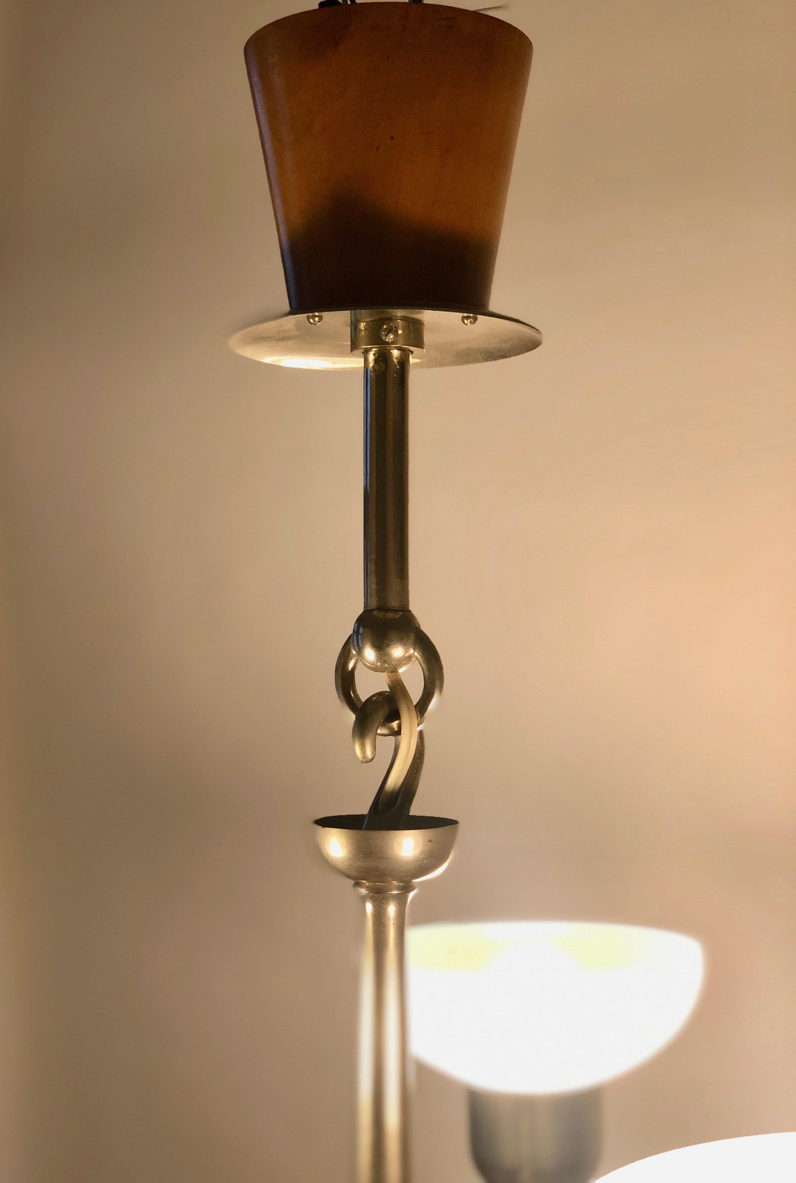 Rare Functionalist Pendant Light from the 1930's, Austria For Sale 7
