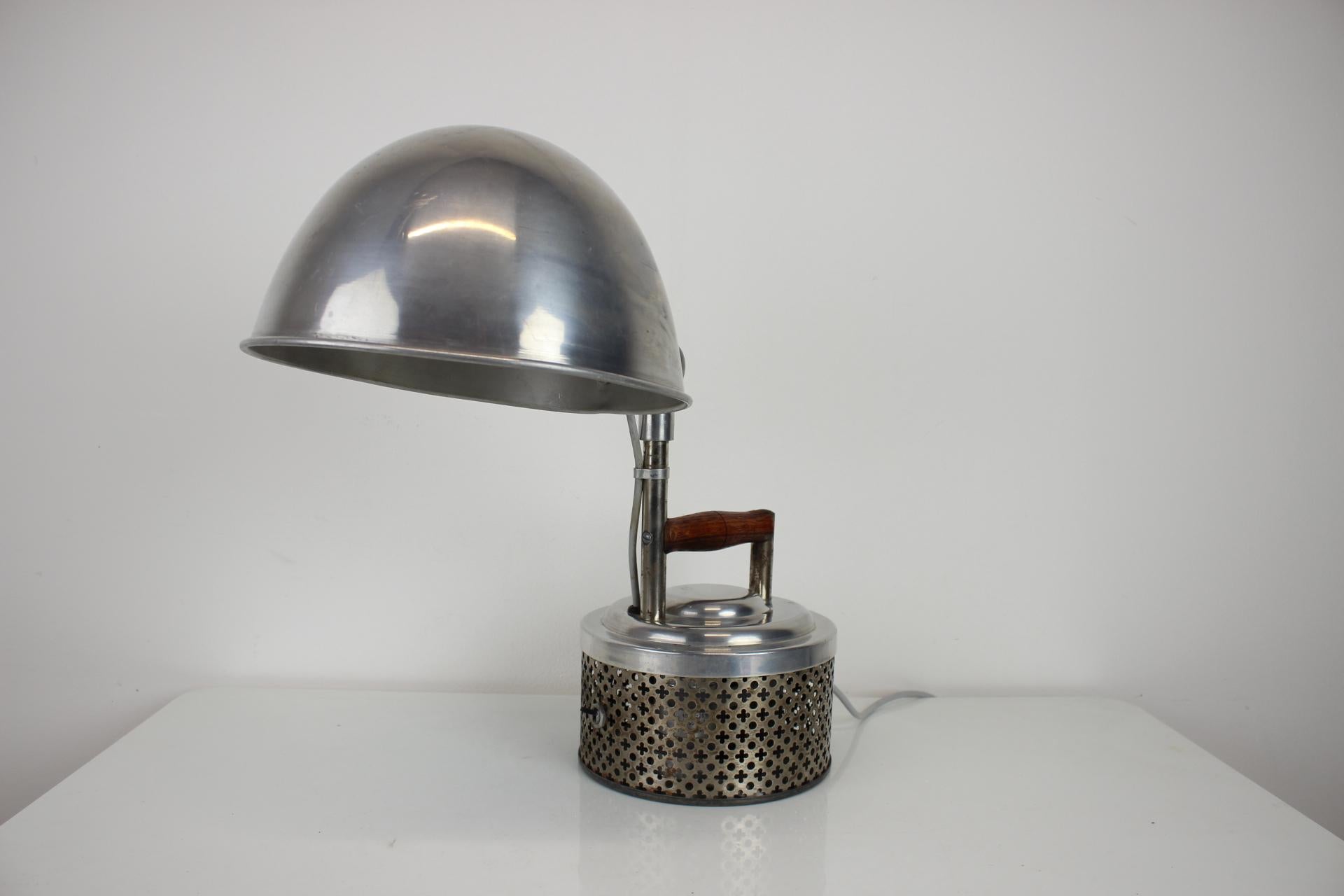 Art Deco Rare Functionalist Table Lamp, Czechoslovakia, 1920's For Sale