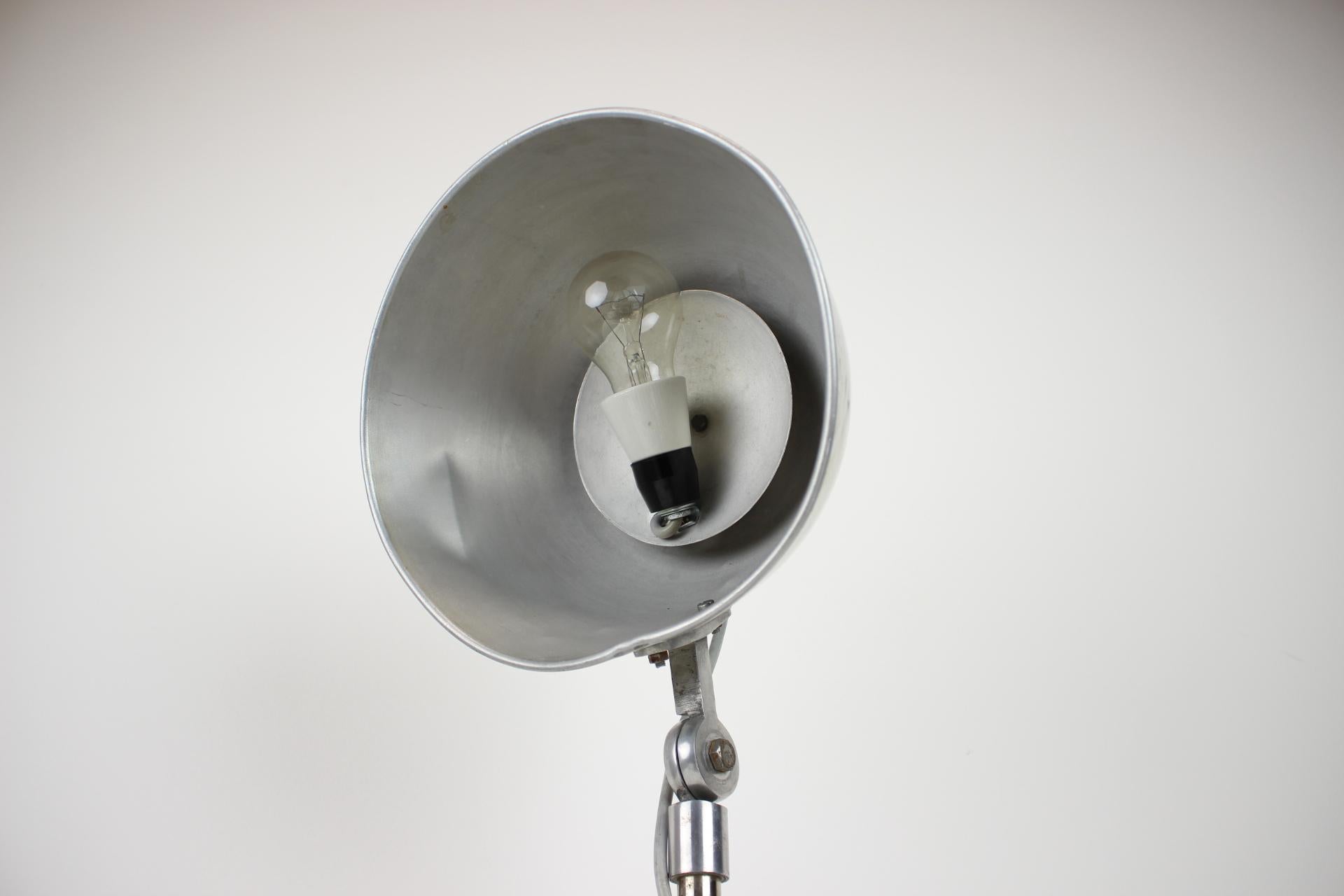 Austrian Rare Functionalist Table Lamp, Czechoslovakia, 1920's For Sale