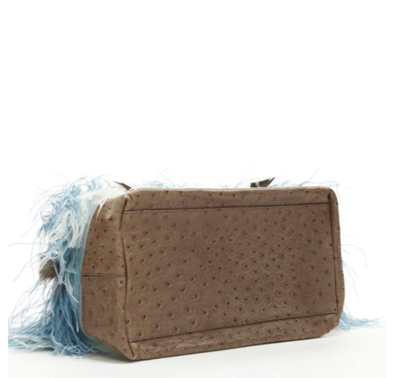 rare FURLA Candy Burlesque limited edition feather trim PVC Boston bag 1