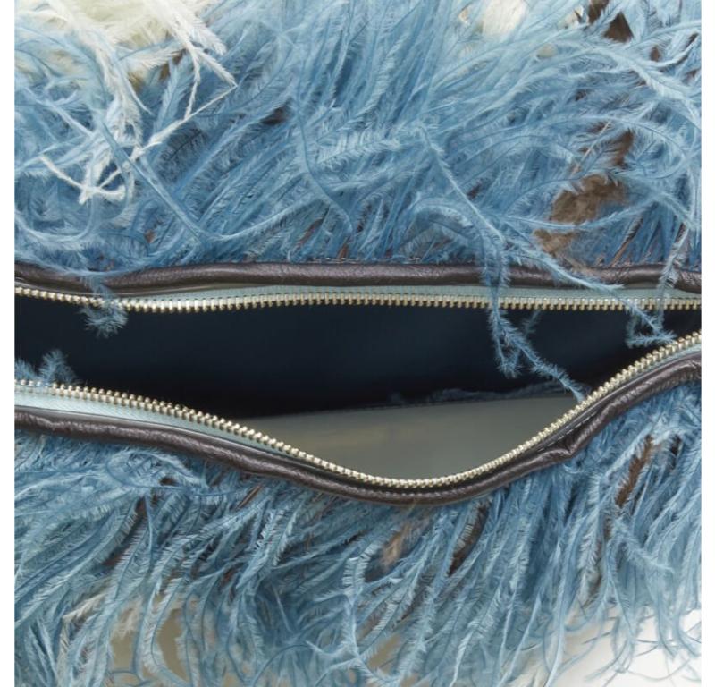 rare FURLA Candy Burlesque limited edition feather trim PVC Boston bag 4