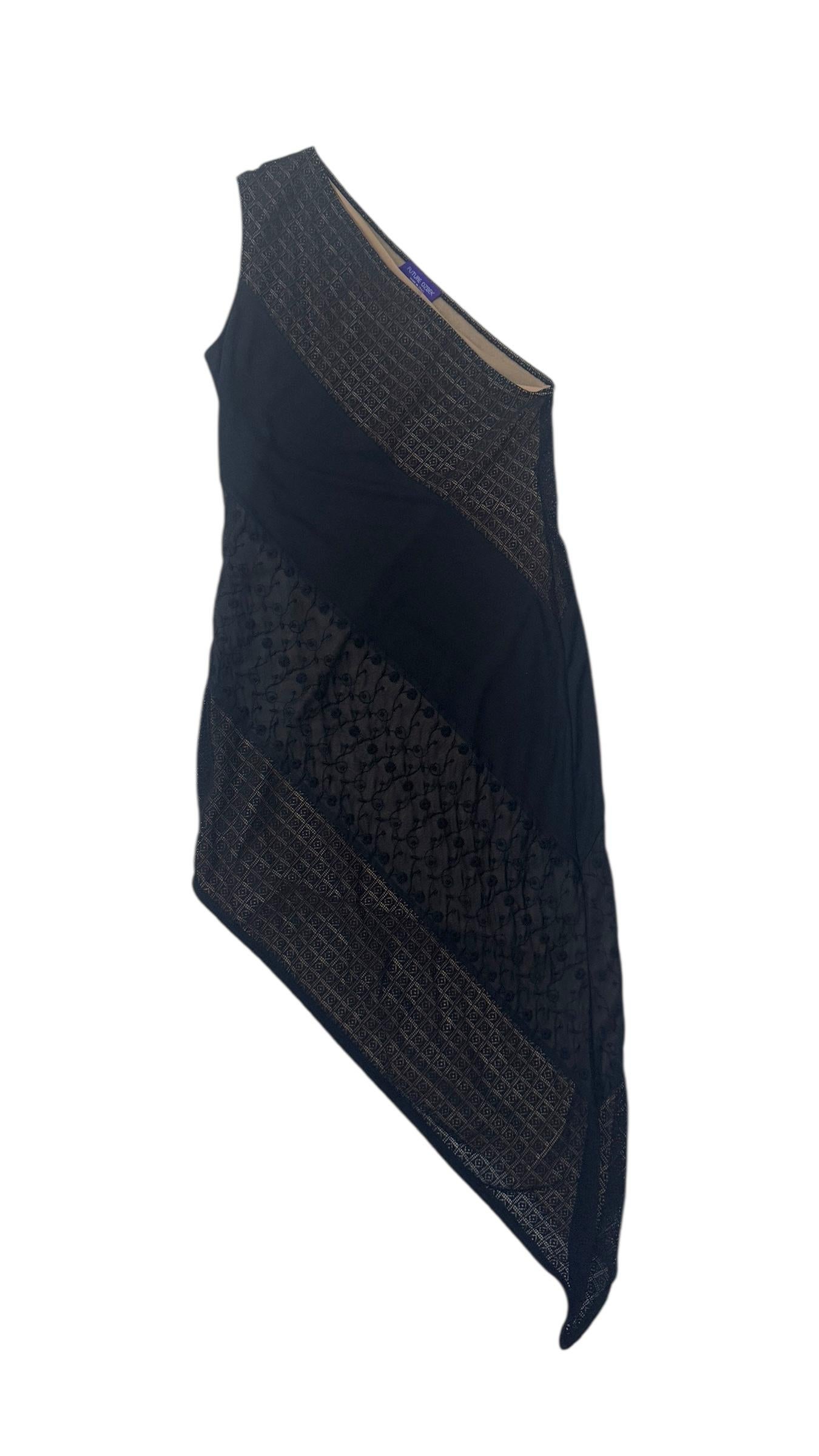Rare Future Ozbek Black One-Shoulder Asymmetrical Dress - We pay for import duty in vendita 6