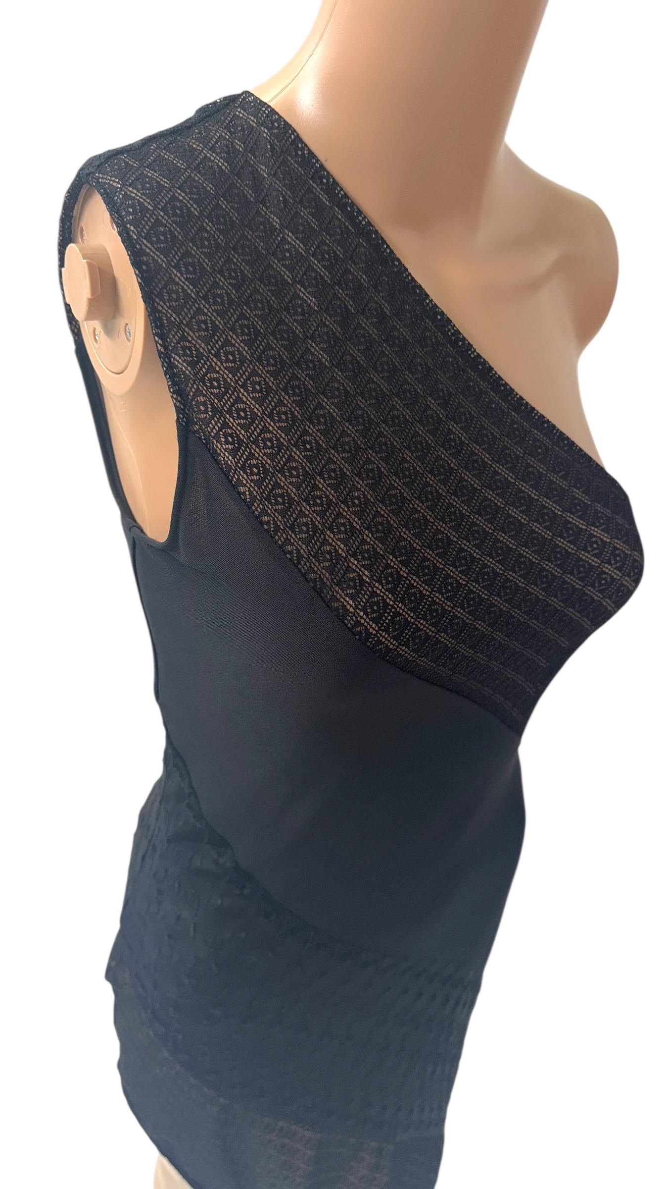 Donna Rare Future Ozbek Black One-Shoulder Asymmetrical Dress - We pay for import duty in vendita