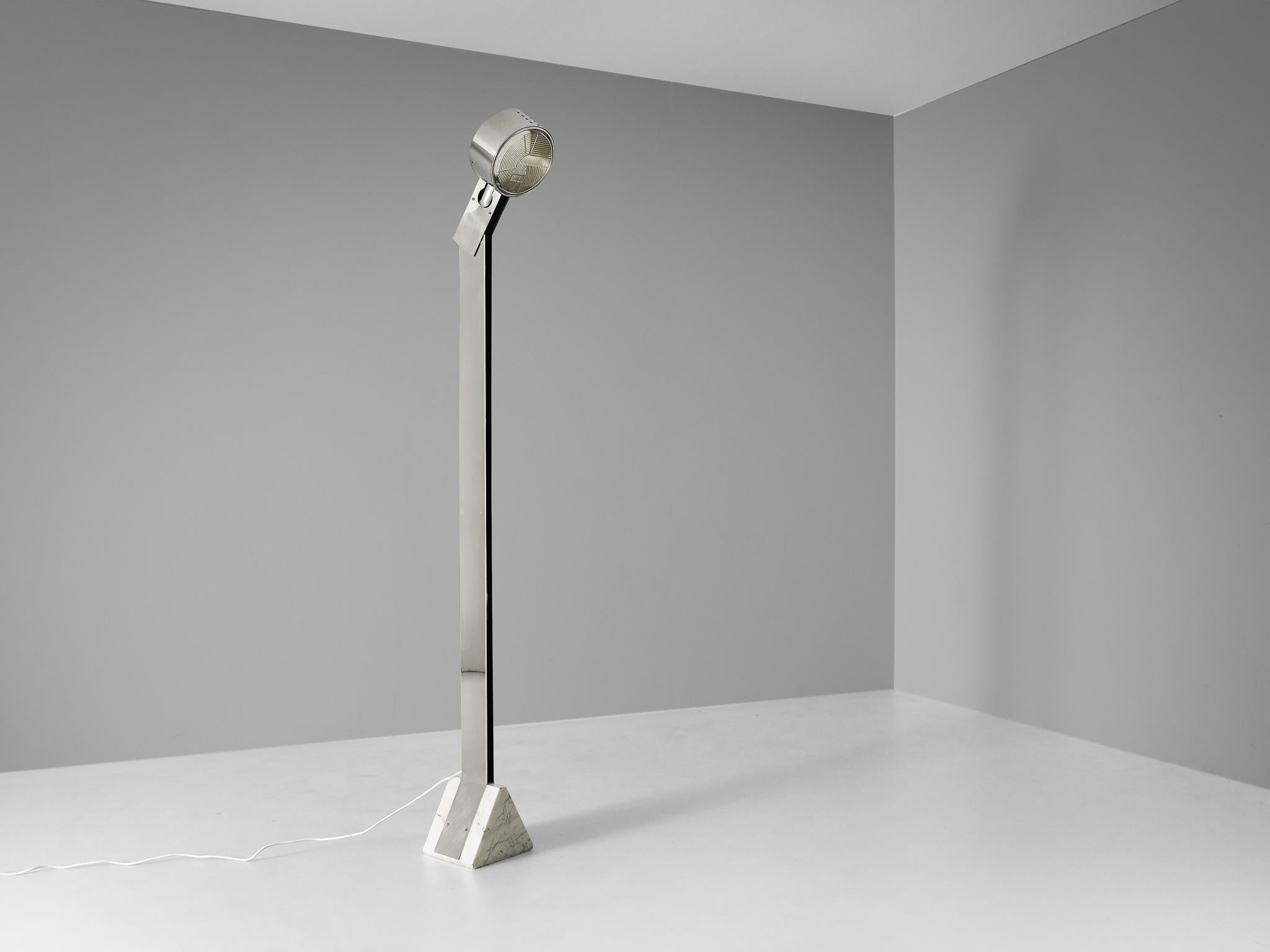 Rare G. Fantinato for Febo Luce 'Faro' Floor Lamp in Steel and Marble  For Sale 4