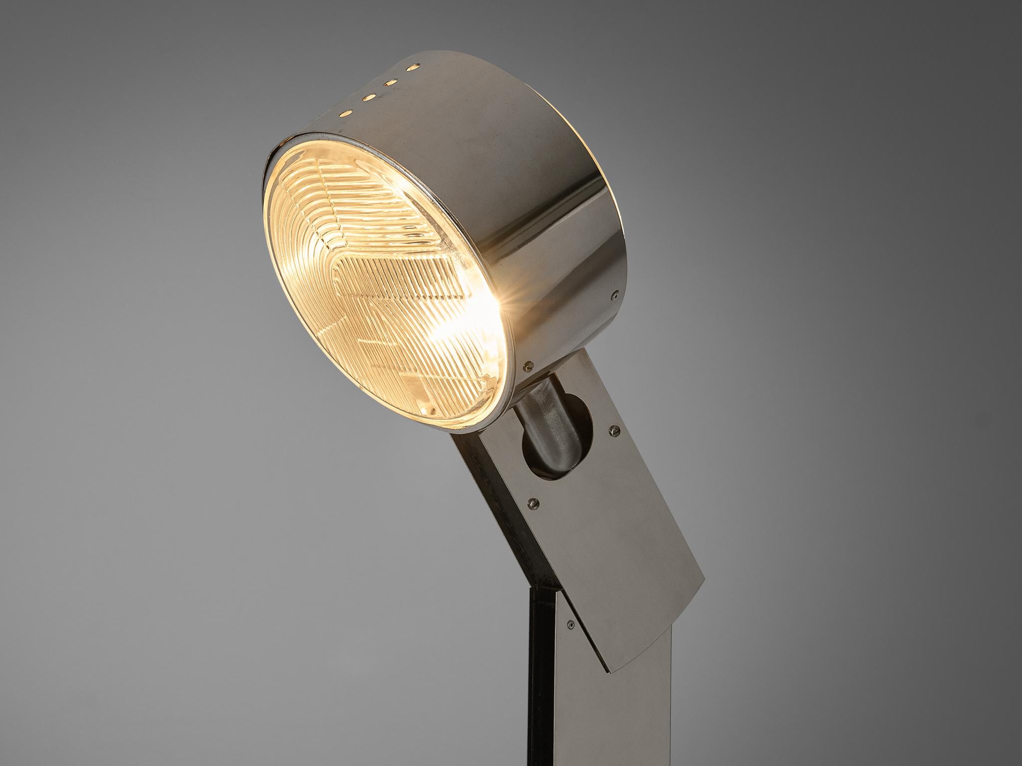 Post-Modern Rare G. Fantinato for Febo Luce 'Faro' Floor Lamp in Steel and Marble  For Sale