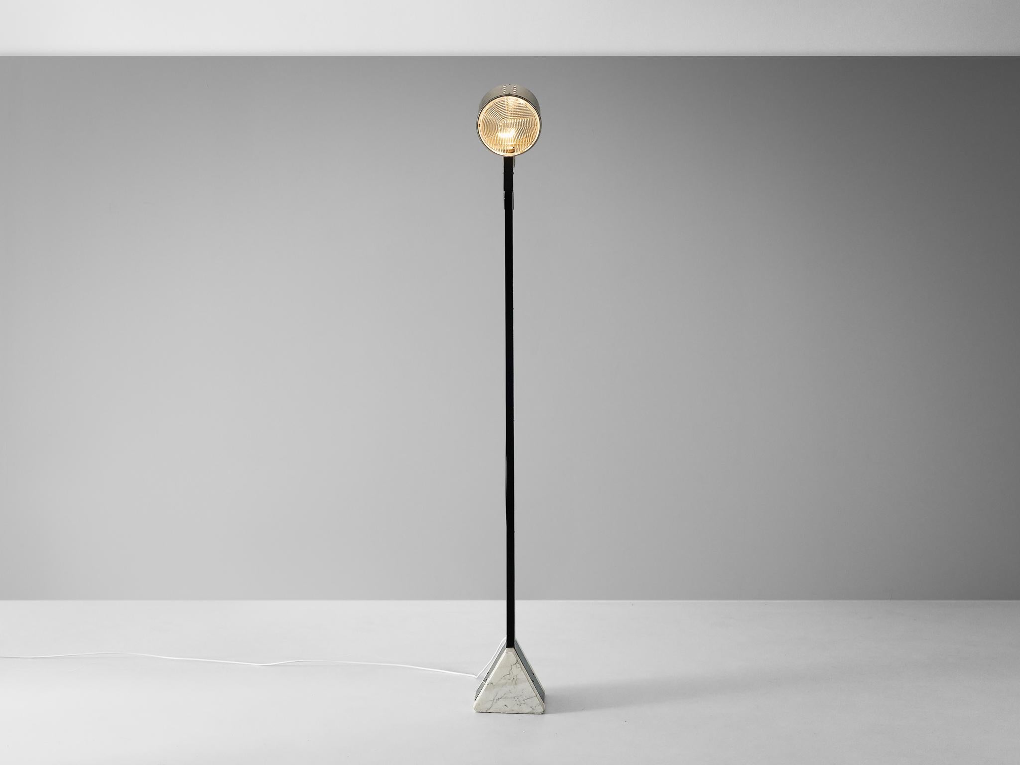 Italian Rare G. Fantinato for Febo Luce 'Faro' Floor Lamp in Steel and Marble  For Sale