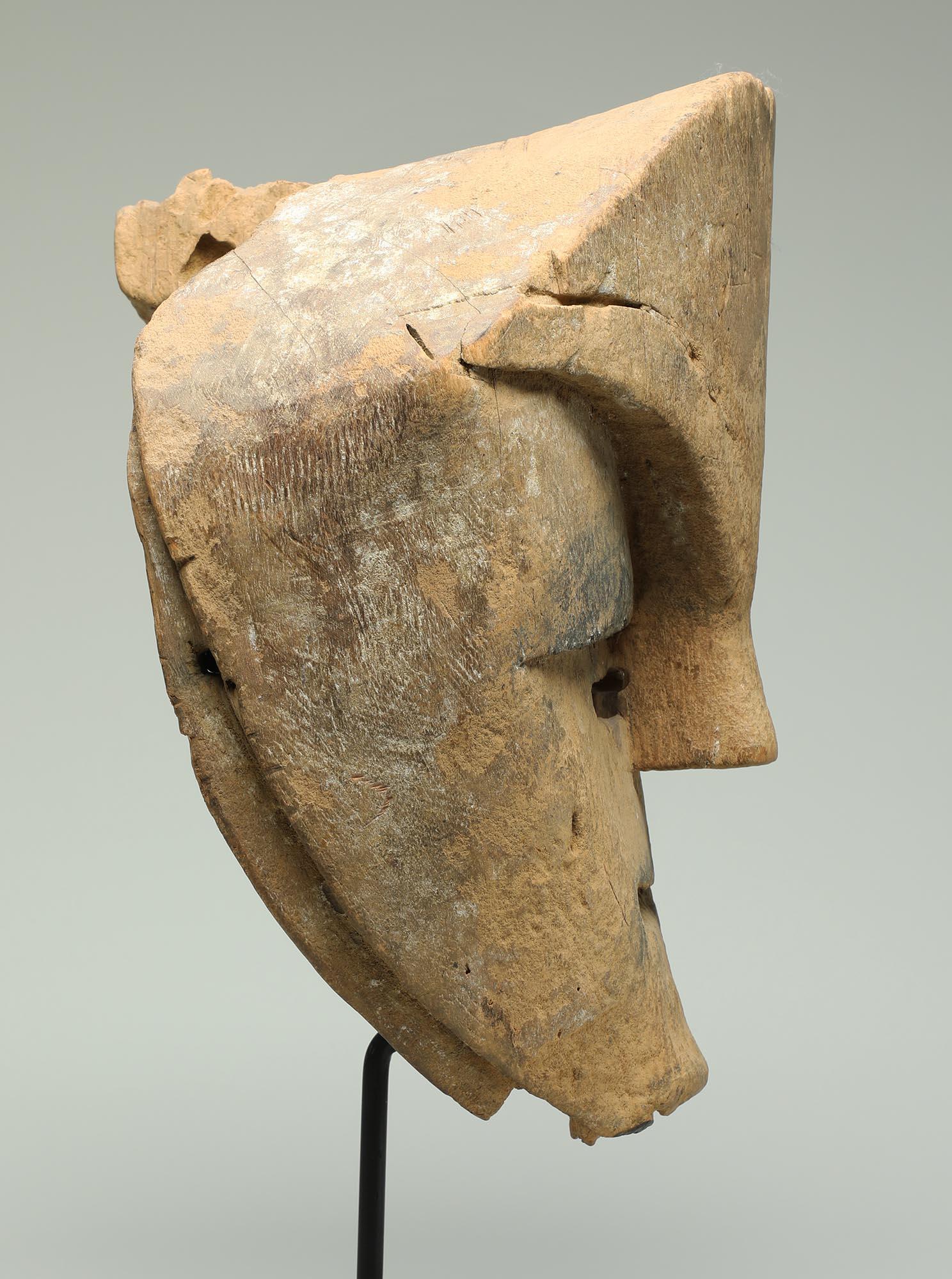 Hand-Carved Rare Gabon Mask From Tsogho Peoples with Character, Central Africa For Sale