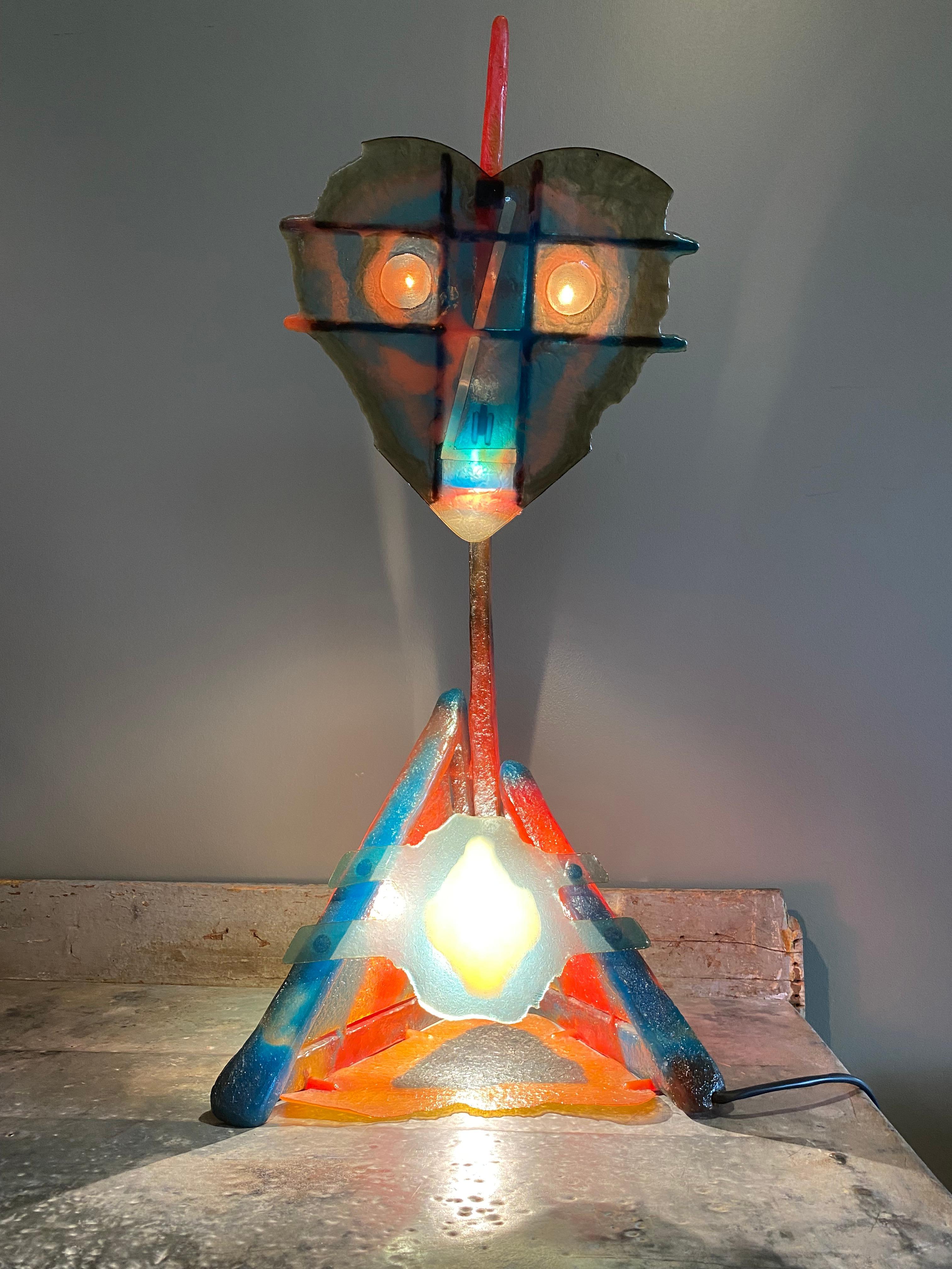 Molded Rare Gaetano Pesce Resin Lamp For Sale