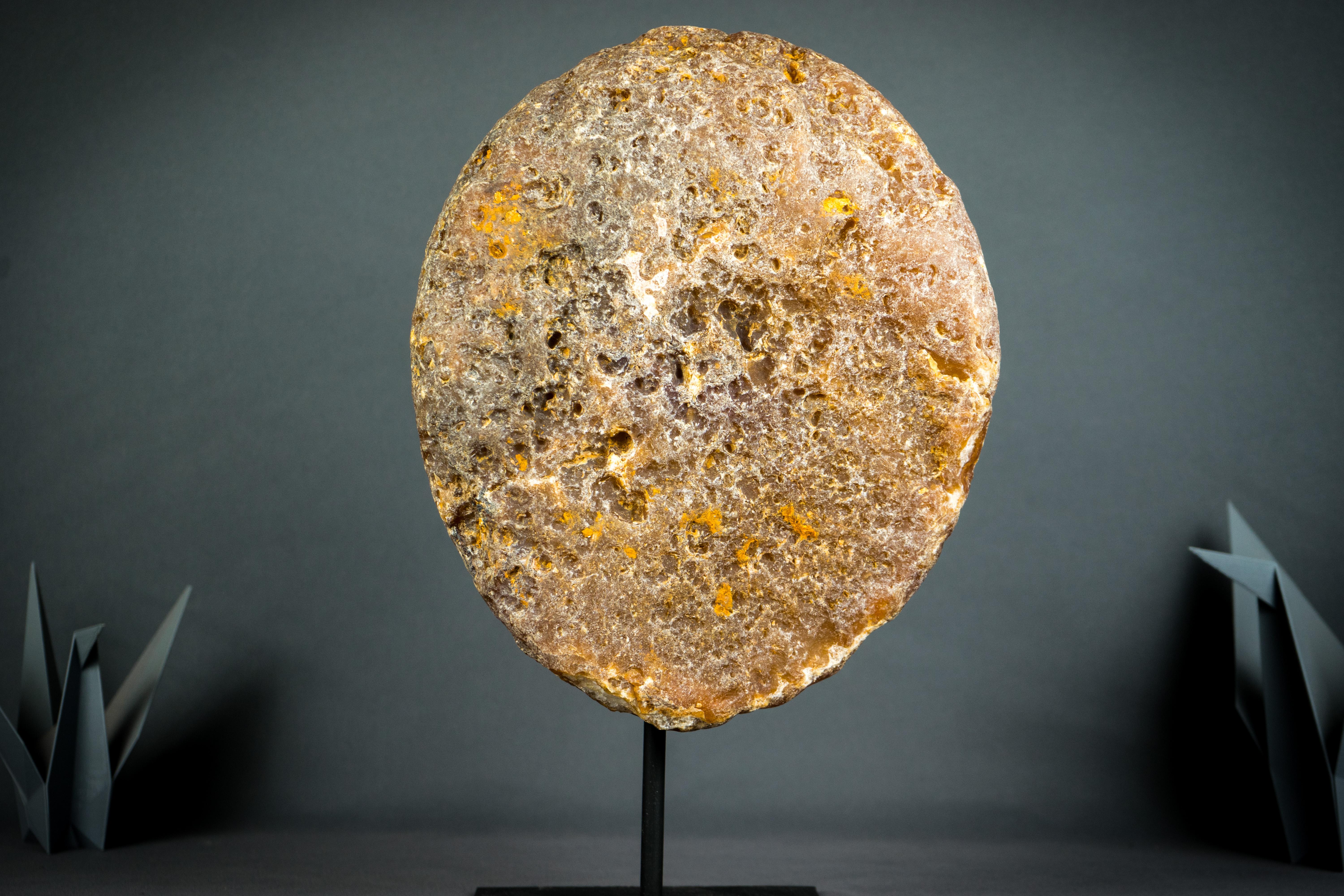Rara Geoda de Ágata Galaxia con Drusa Galaxia Naranja Natural, Espécimen de Ágata de Galería 3