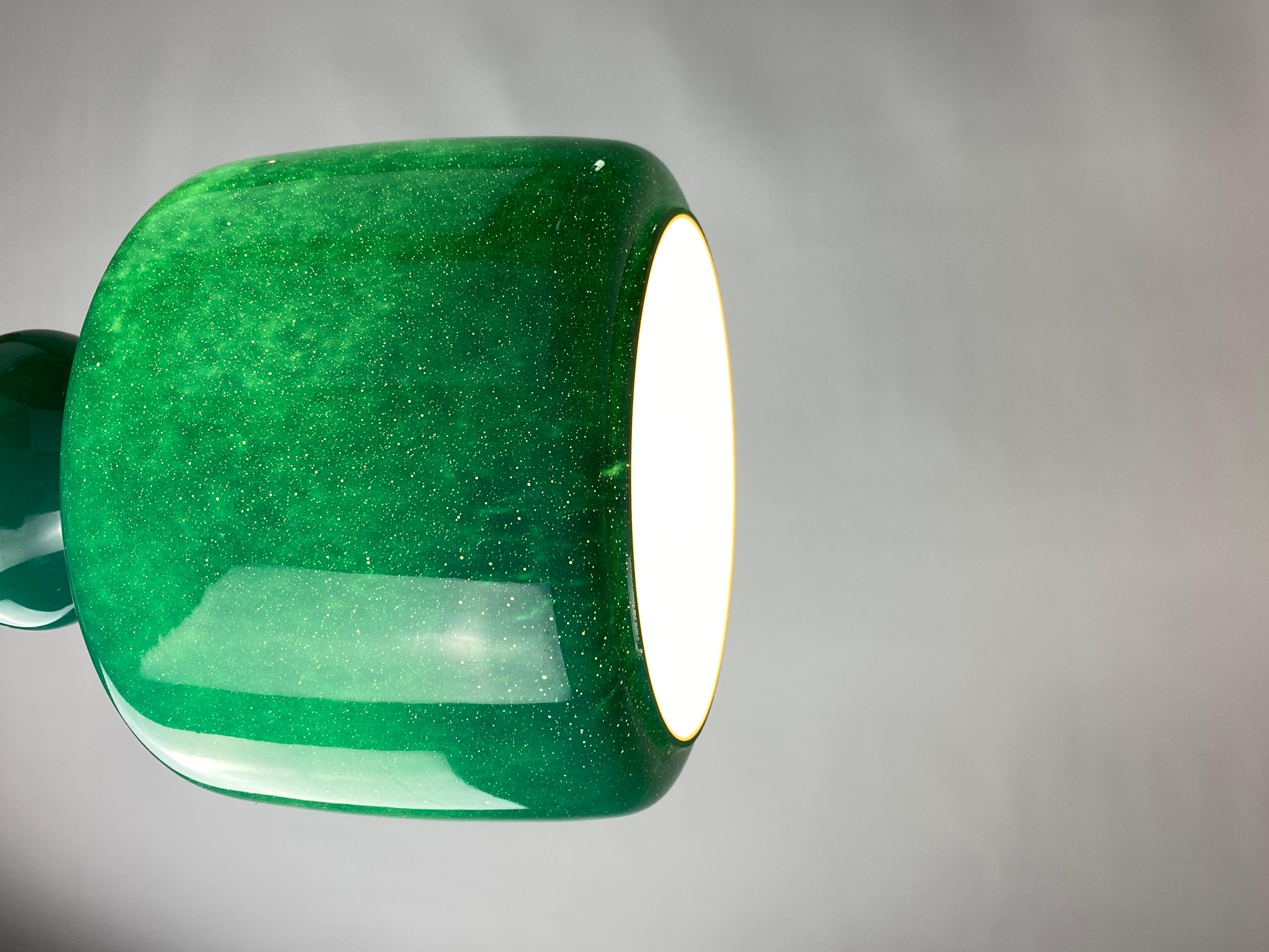Rare Galaxy green glass pendant light by Peill and Putzler 1960 1