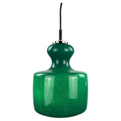 Rare Galaxy green glass pendant light by Peill and Putzler 1960