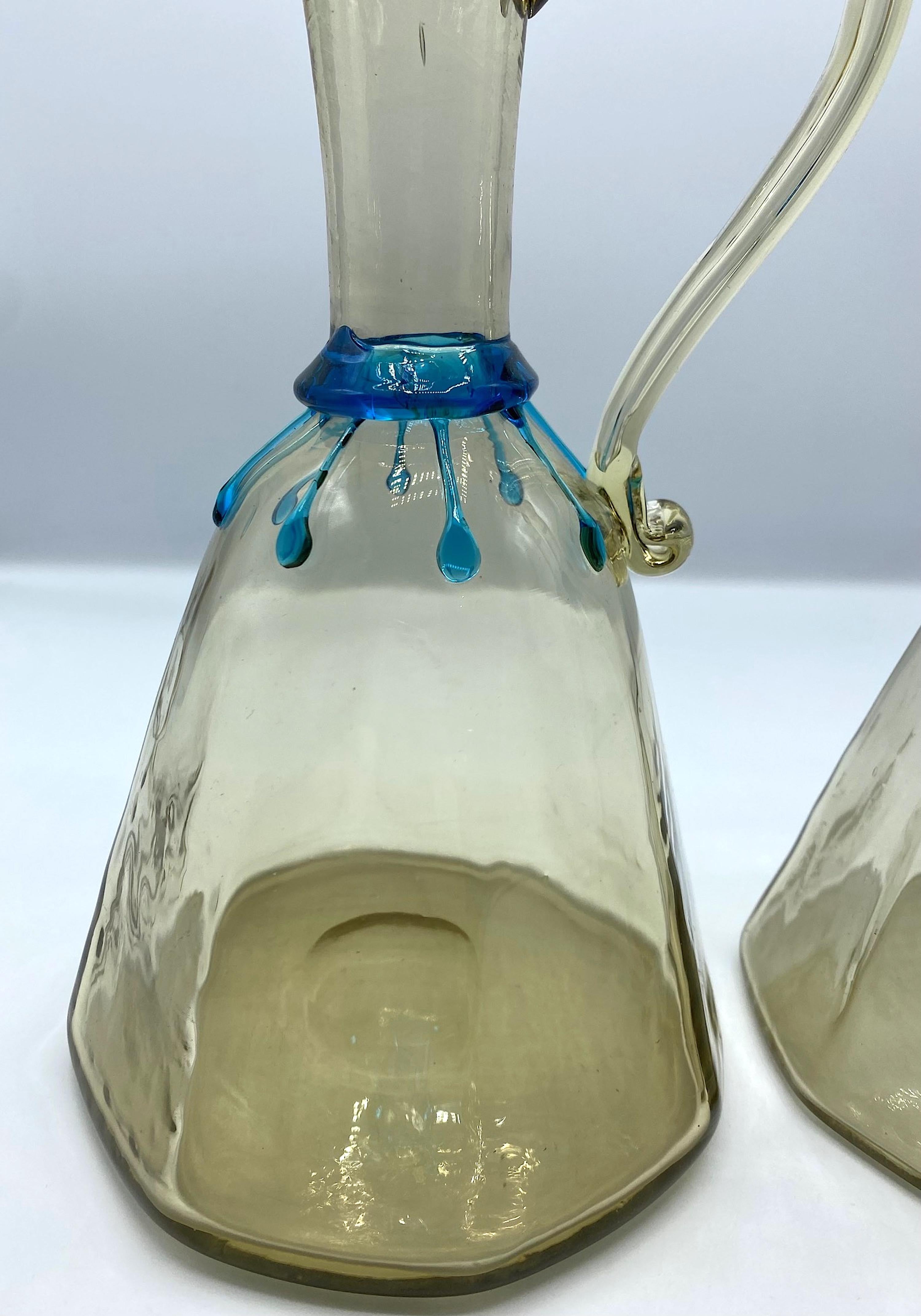 Metà XX secolo Rara cristalleria veneziana di Galliano Ferro degli anni '50 con ciotole, piatti e bottiglie in vendita