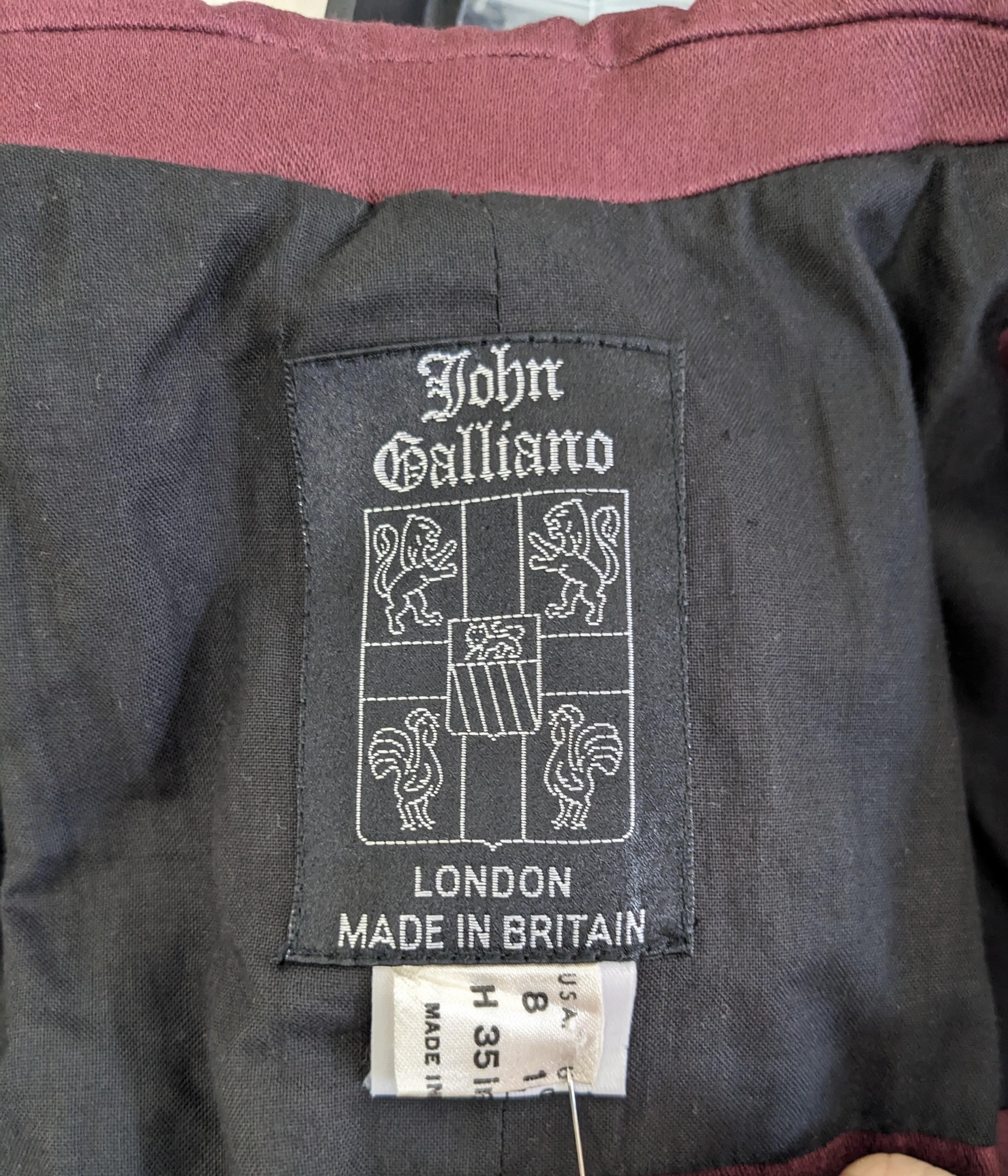 Rare Galliano Girl Bellow Bustle Back Cargo Pocket Blazer, 1991 For Sale 9
