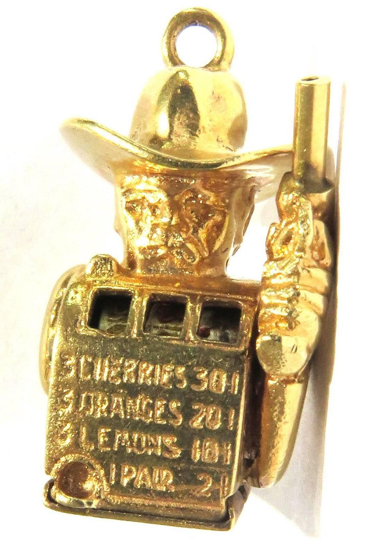 Gold Slot Machine Charm