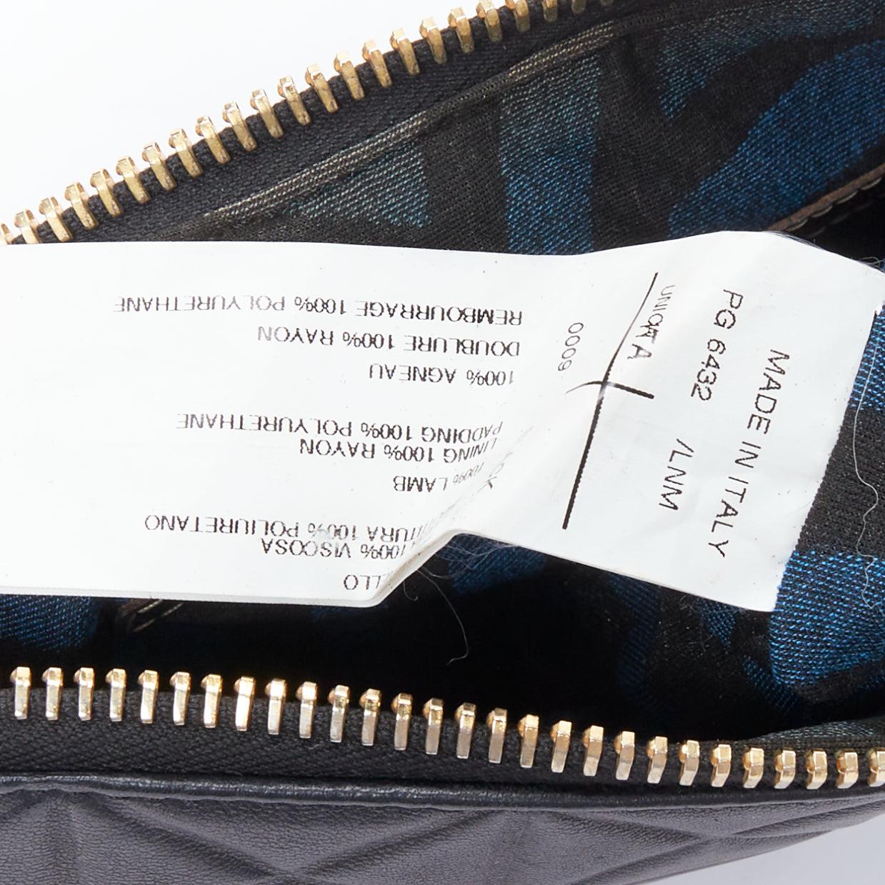 rare GARETH PUGH black leather geometric zip wrist clutch bag For Sale 5
