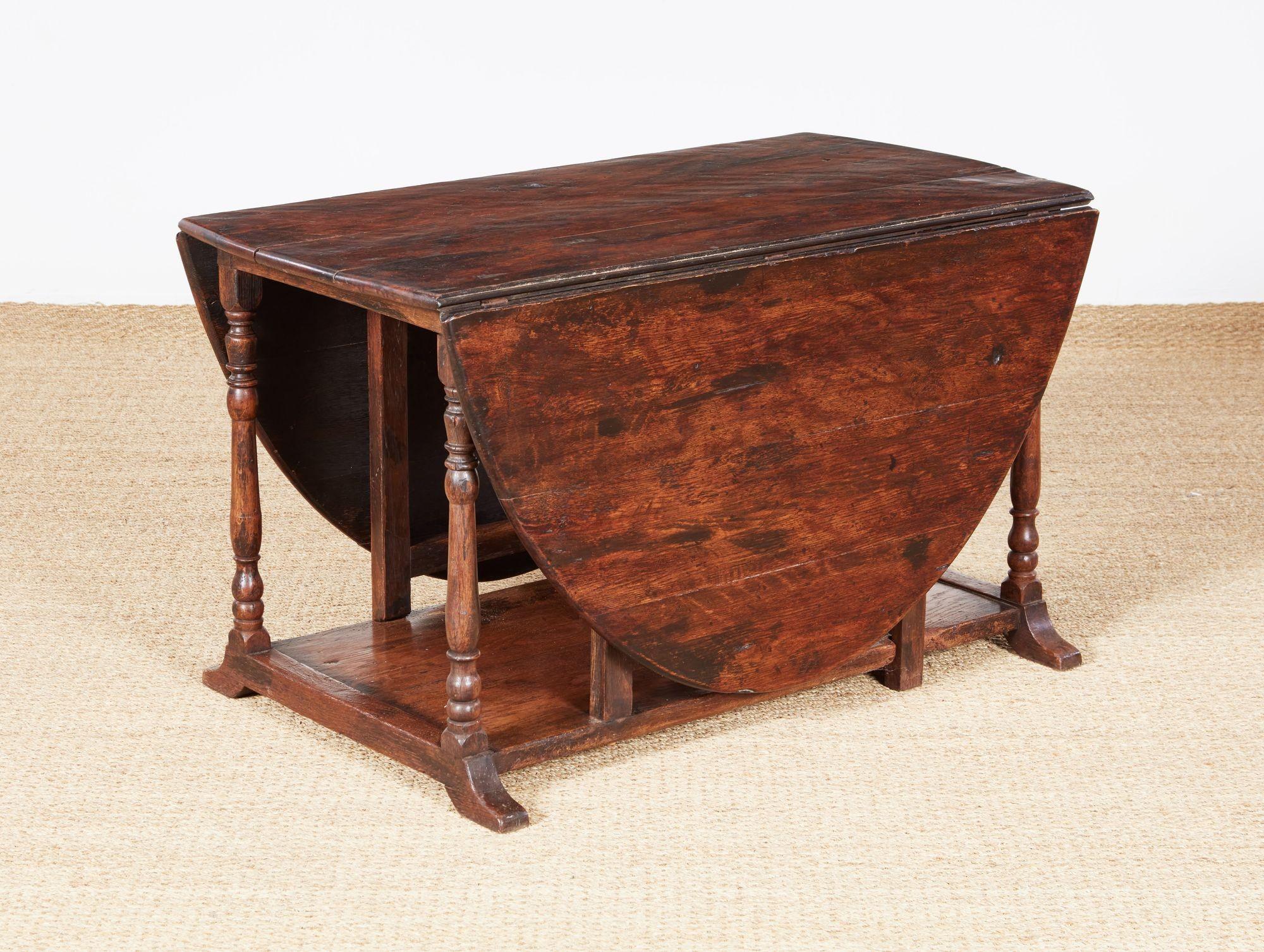 Oak Rare Gateleg Dining Table with Potboard Base