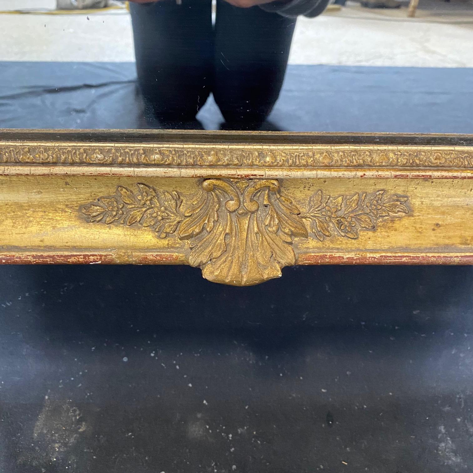 Rare Gem French Antique Louis XVI Mirror with Intricate Fronton Carving  For Sale 4