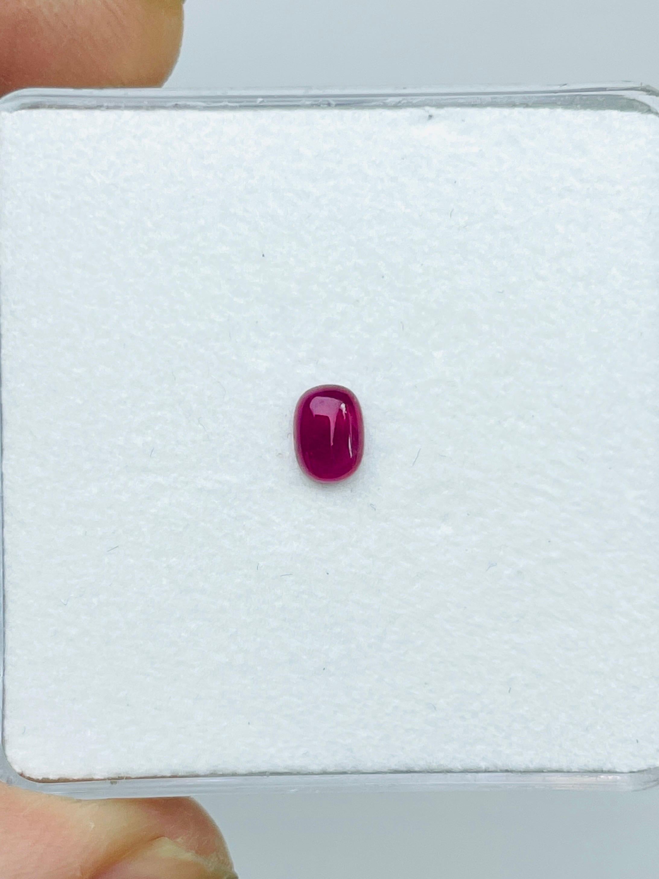 RE03

Name: red beryl red emerald cabochon 
weight: 0.27ct 
origin: American 
color: red 
clarity: eye clean ( only backside whiteness red ) 
No black spot , no crack , no invisible default 
certificate: Guild Thailand 
Cutting: perfect cabochon