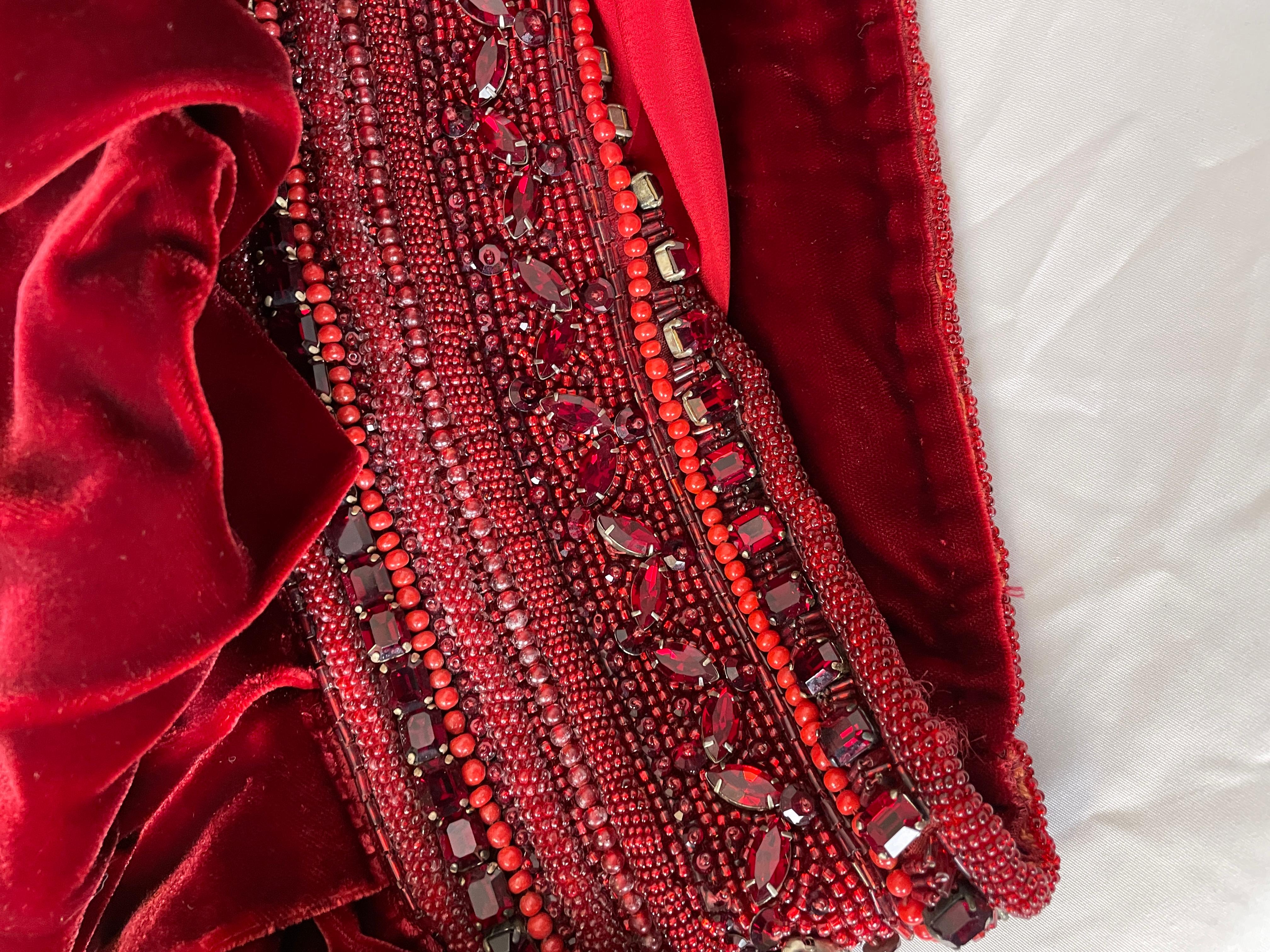 Rare Genny Red Velvet Dress with gems  For Sale 4